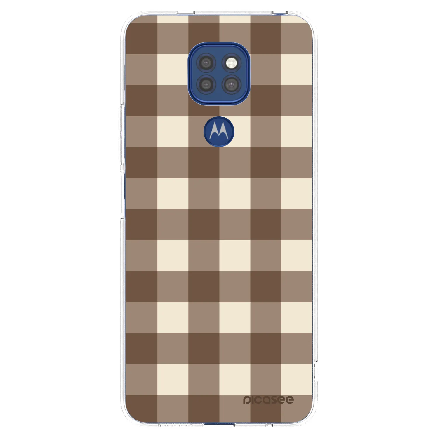 Picasee husă transparentă din silicon pentru Motorola Moto G9 Play - Brown grid