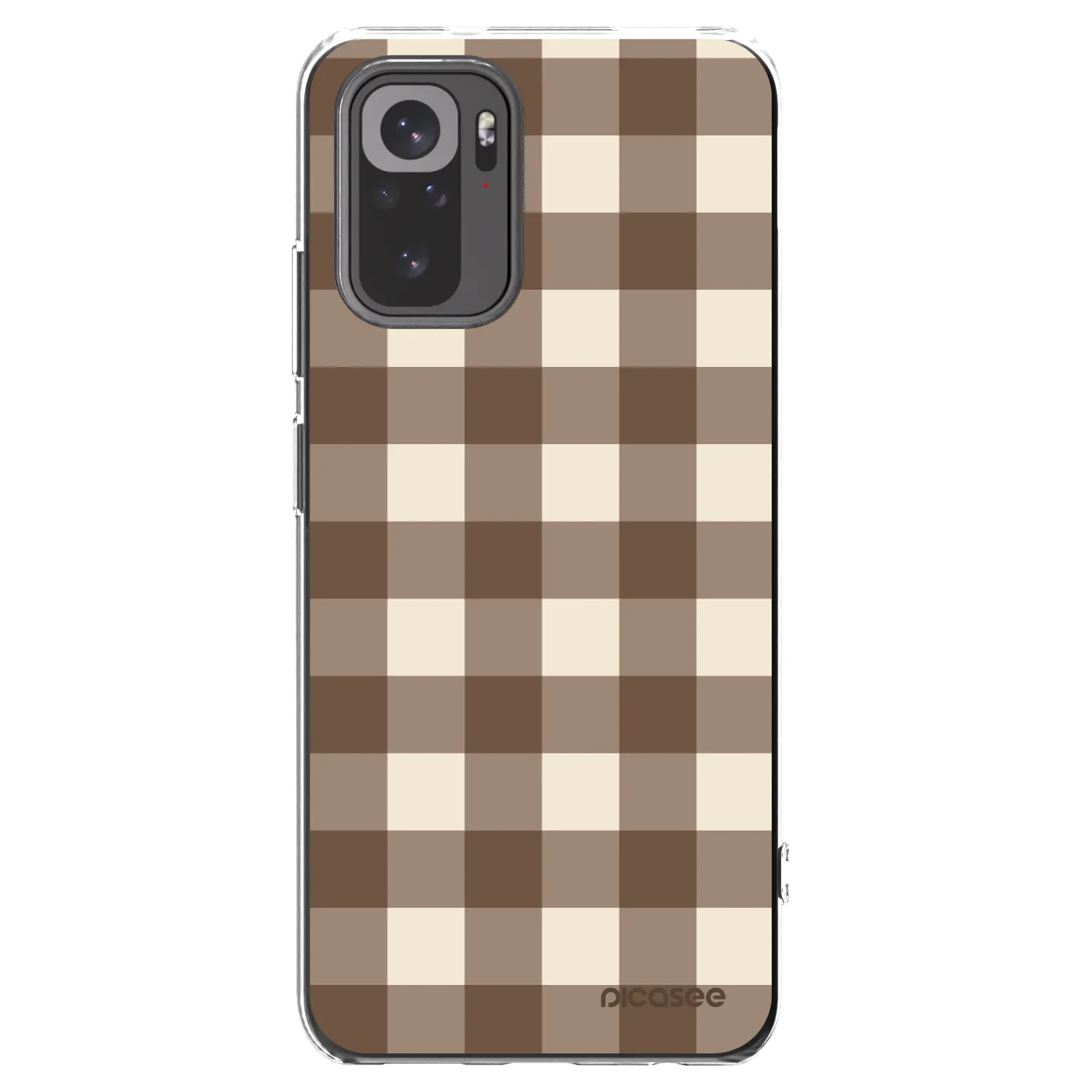 Picasee husă transparentă din silicon pentru Xiaomi Redmi Note 10 - Brown grid