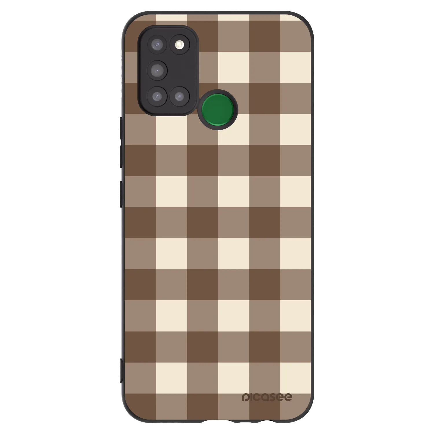 Picasee husă neagră din silicon pentru Realme 7i - Brown grid