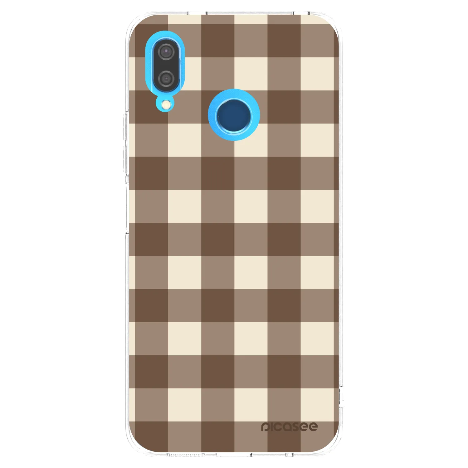 Picasee husă transparentă din silicon pentru Huawei P20 Lite - Brown grid