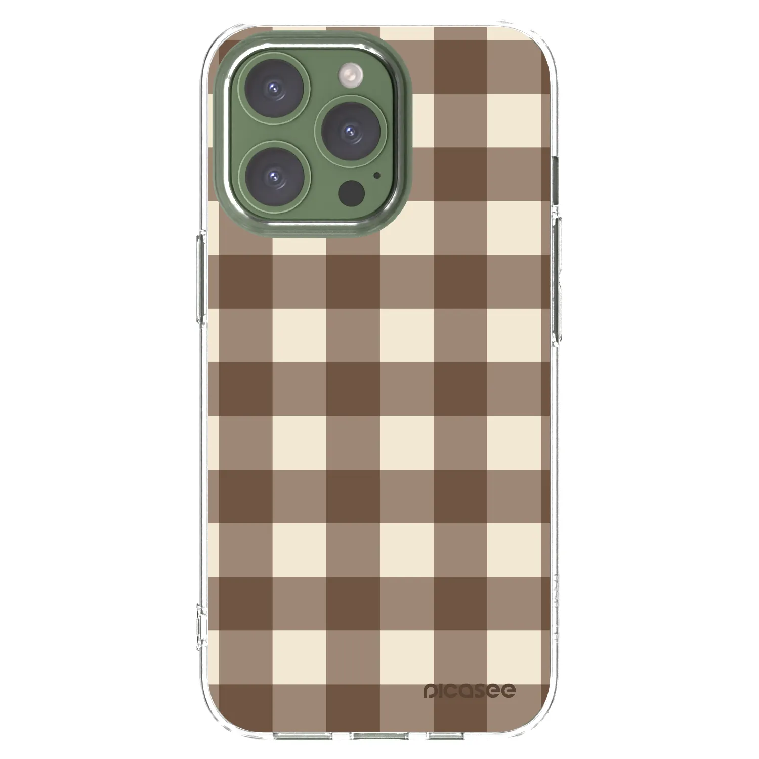 Picasee husă transparentă din silicon pentru Apple iPhone 13 Pro - Brown grid