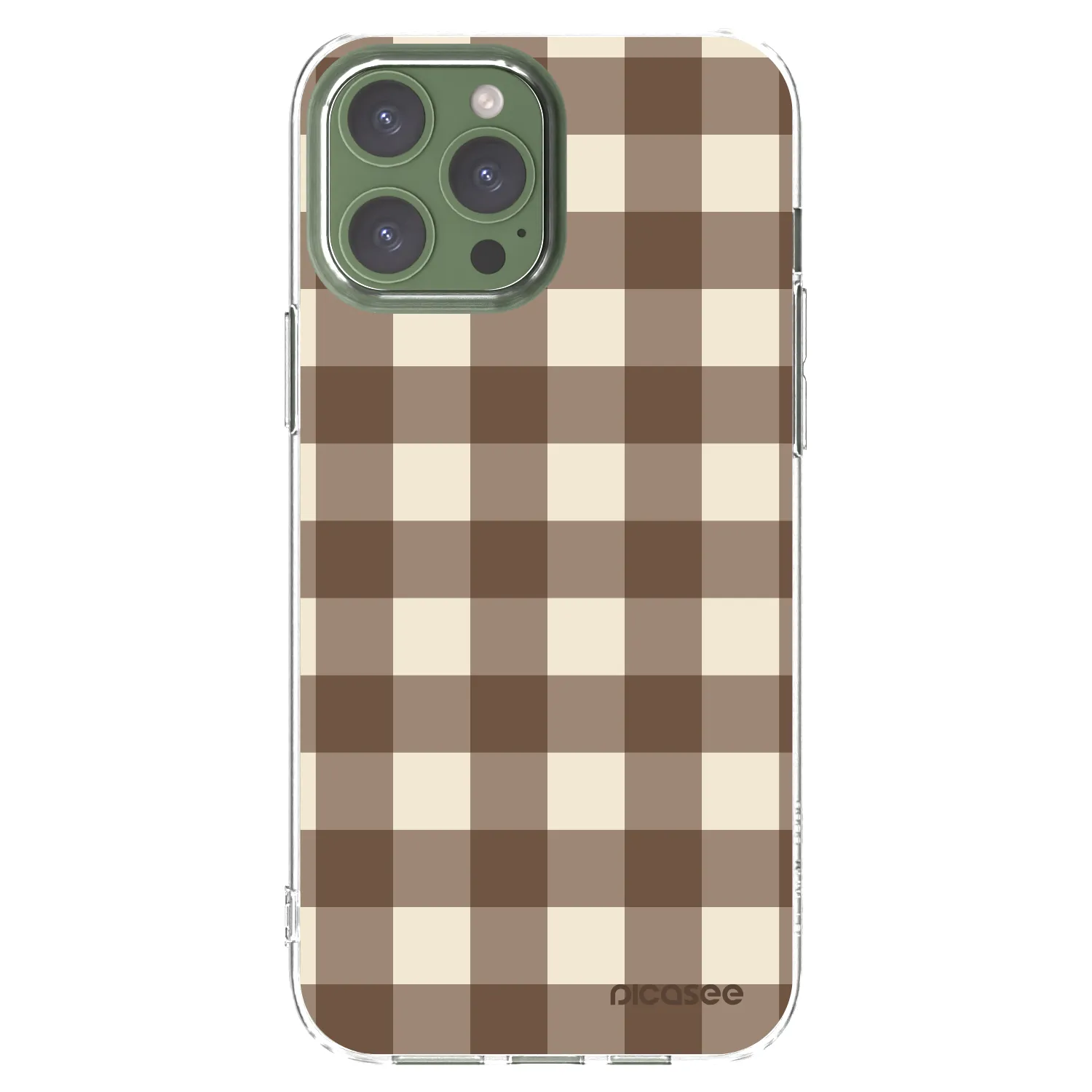 Picasee husă transparentă din silicon pentru Apple iPhone 13 Pro Max - Brown grid