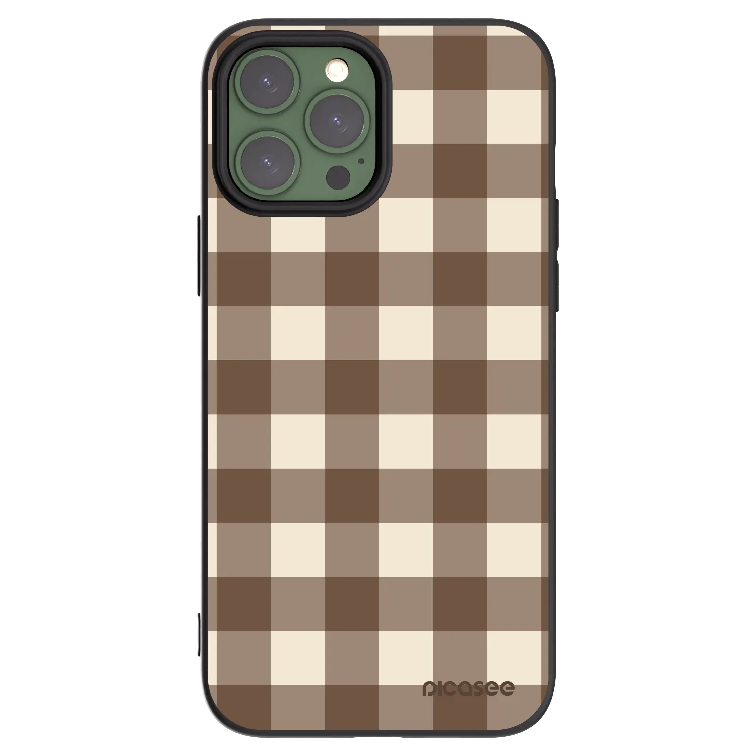 Picasee husă neagră din silicon pentru Apple iPhone 13 Pro Max - Brown grid