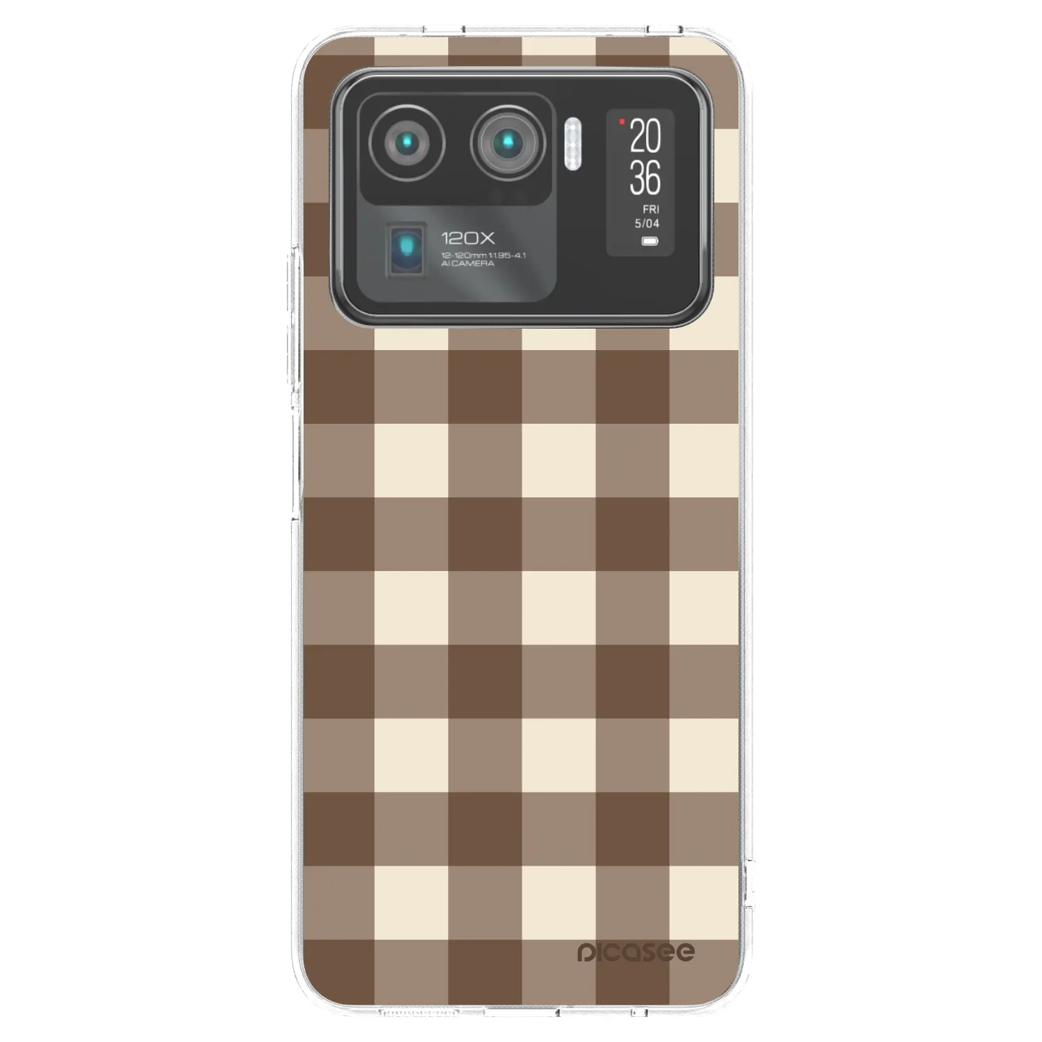 Picasee husă transparentă din silicon pentru Xiaomi Mi 11 Ultra - Brown grid