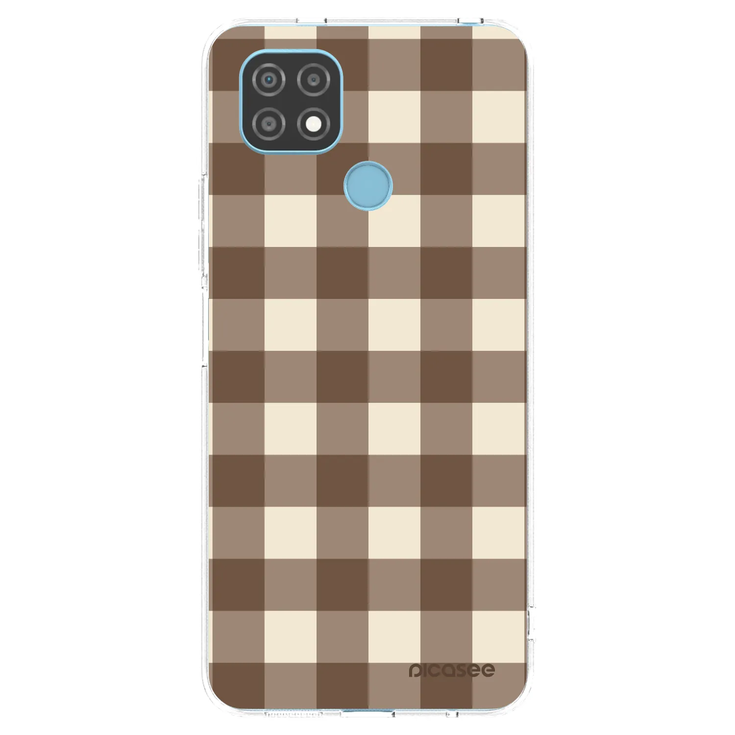 Picasee husă transparentă din silicon pentru Realme C21 - Brown grid