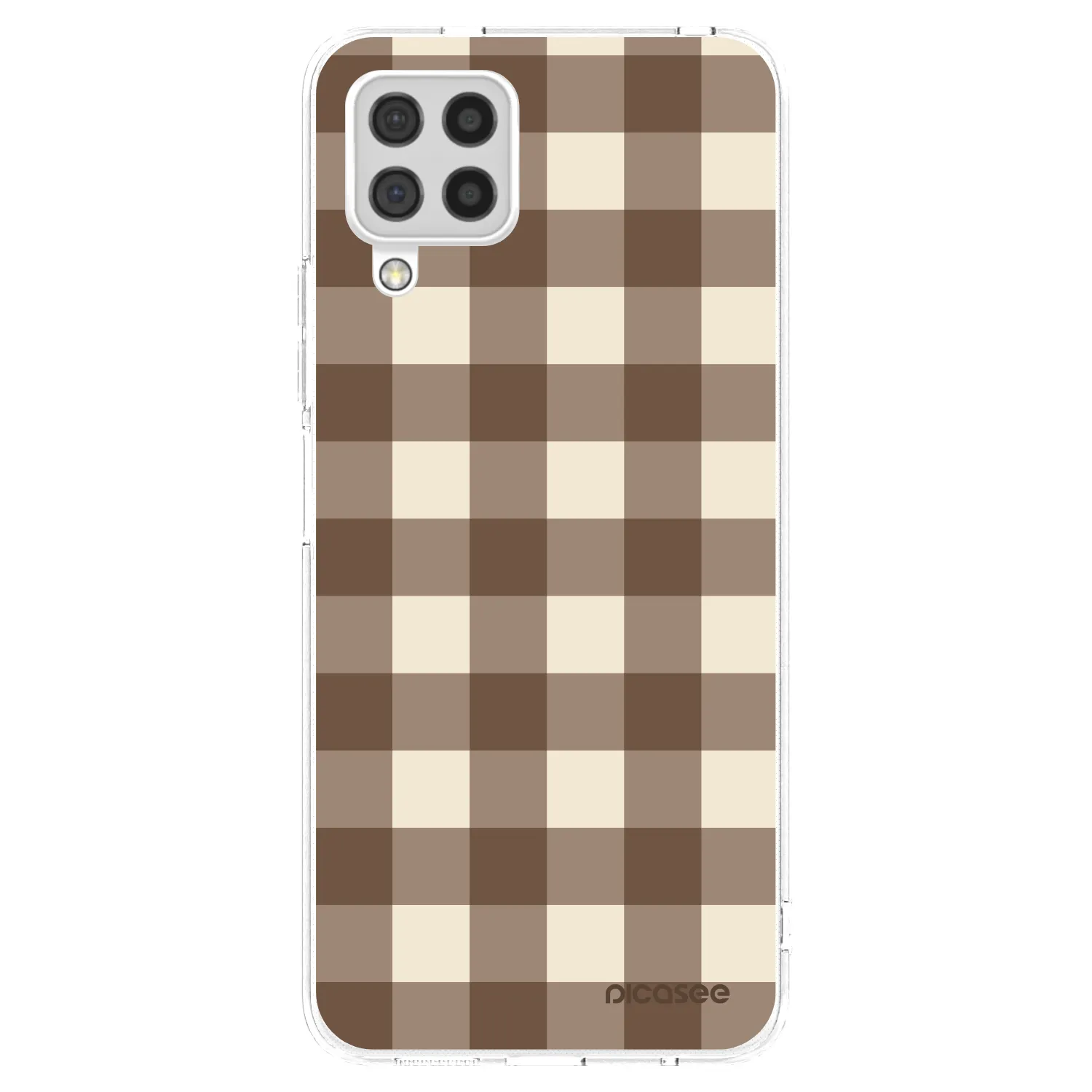 Picasee husă transparentă din silicon pentru Samsung Galaxy A22 A225F 4G - Brown grid