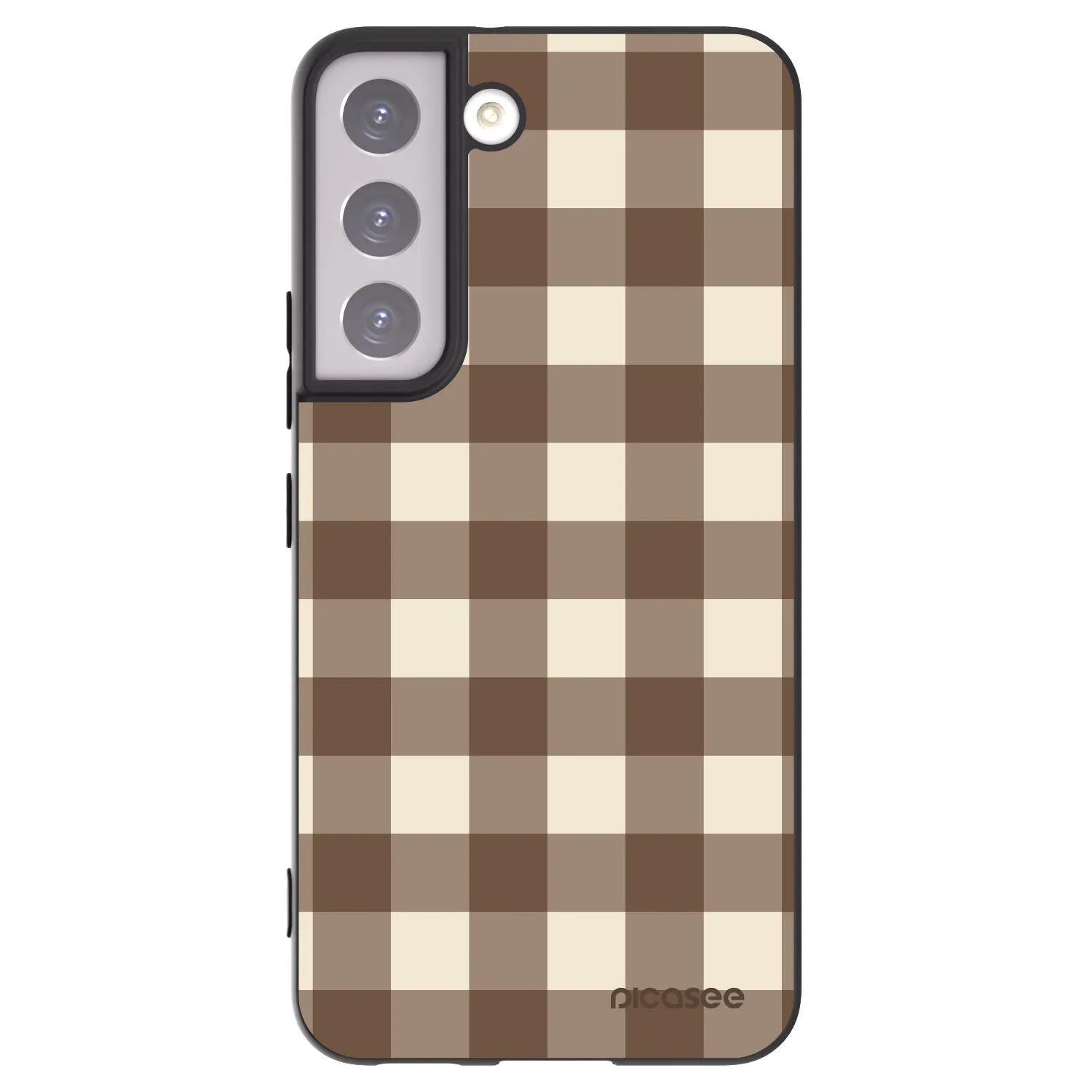 Picasee husă neagră din silicon pentru Samsung Galaxy S22 5G - Brown grid