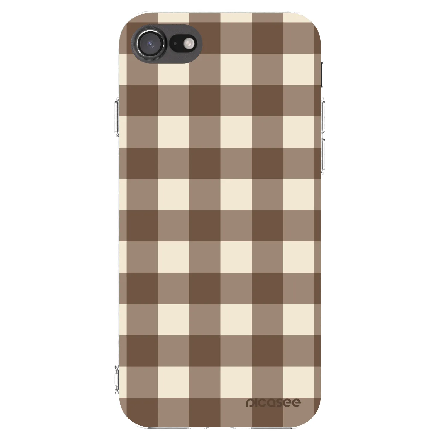 Picasee husă transparentă din silicon pentru Apple iPhone SE 2022 - Brown grid