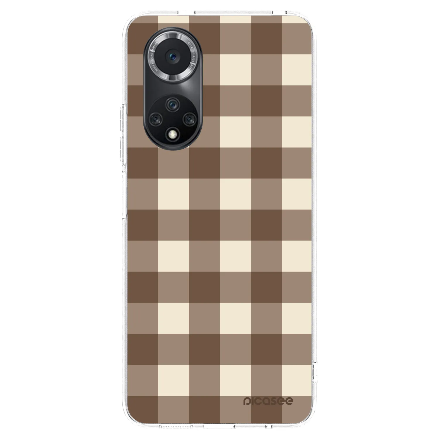 Picasee husă transparentă din silicon pentru Huawei Nova 9 SE - Brown grid
