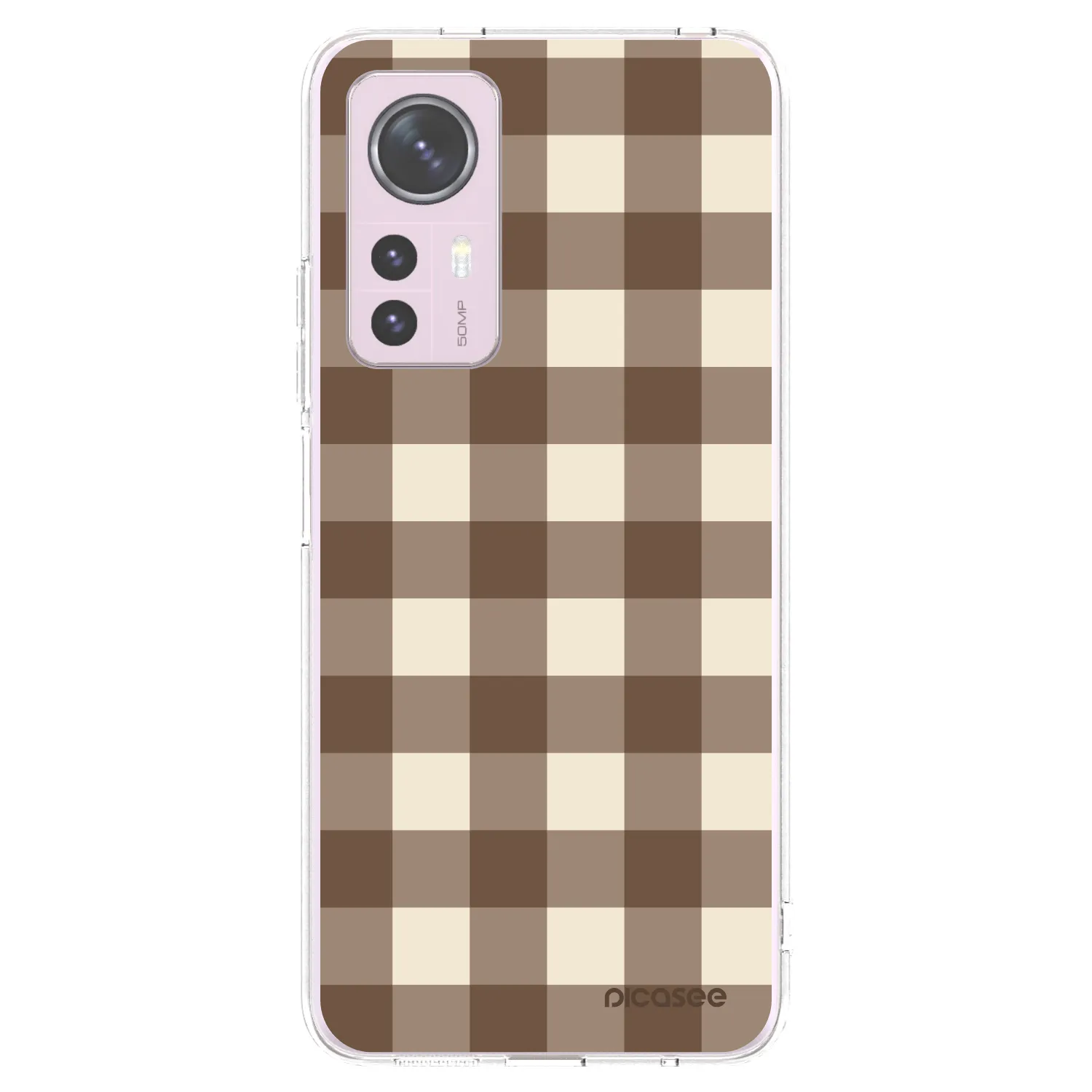Picasee husă transparentă din silicon pentru Xiaomi 12 - Brown grid