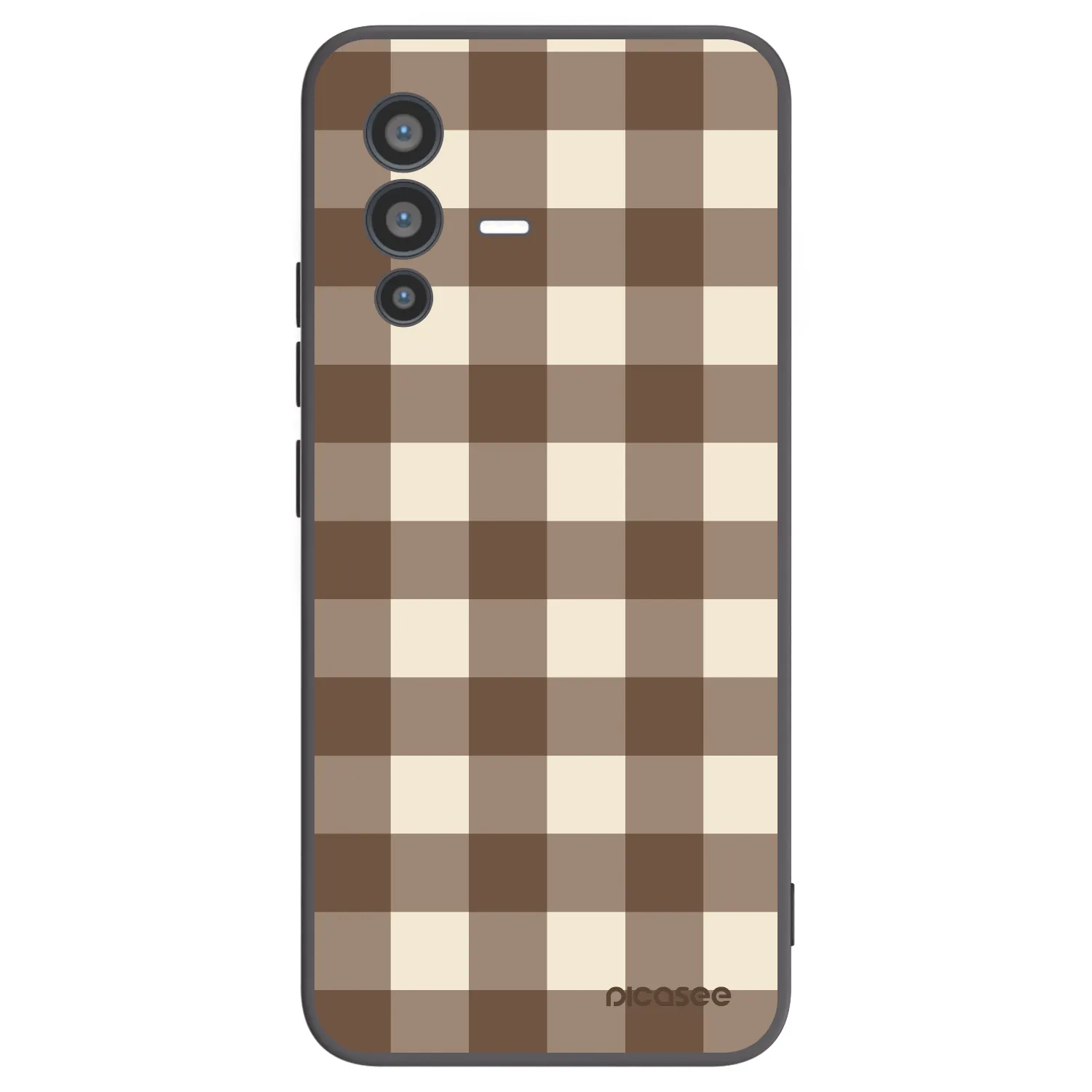 Picasee husă neagră din silicon pentru Vivo V23 5G - Brown grid