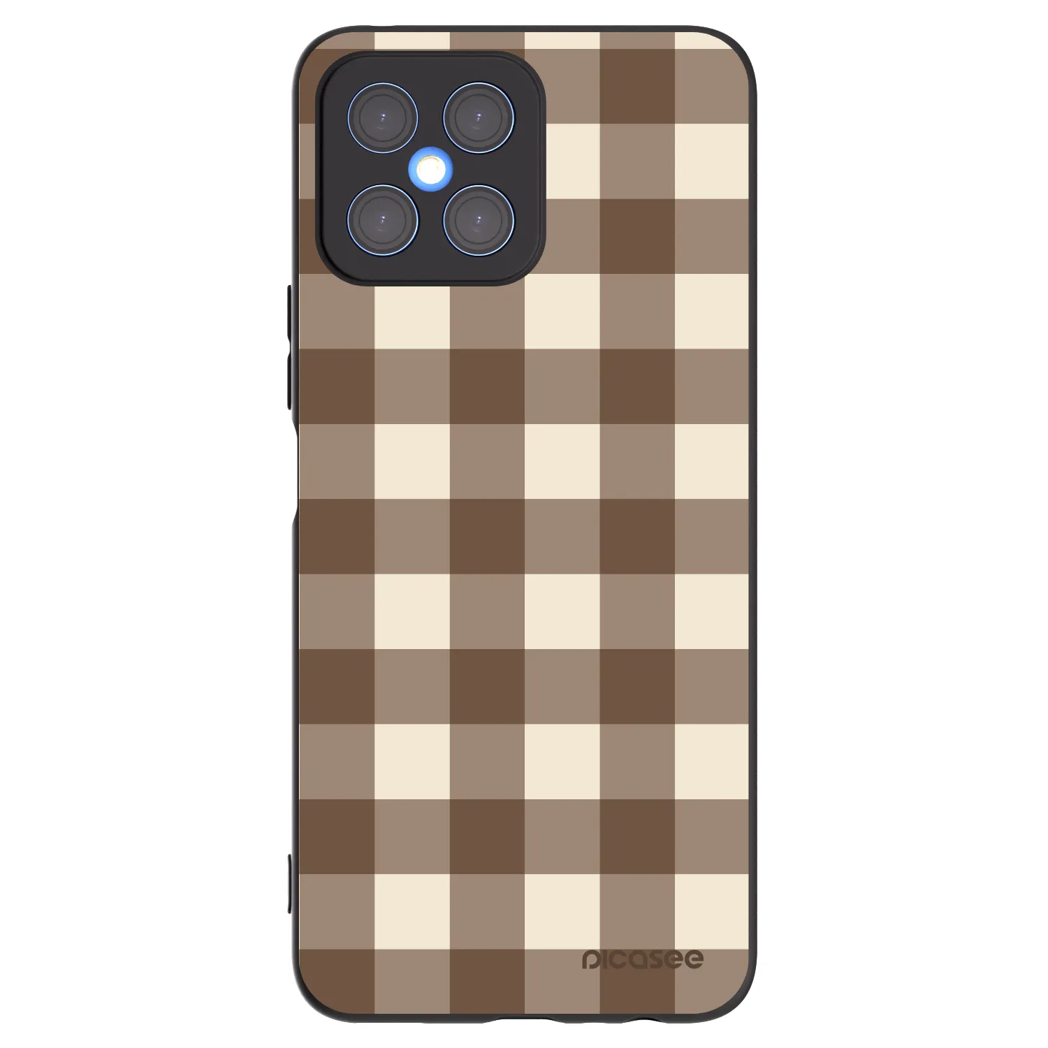 Picasee husă neagră din silicon pentru Honor X8 4G - Brown grid