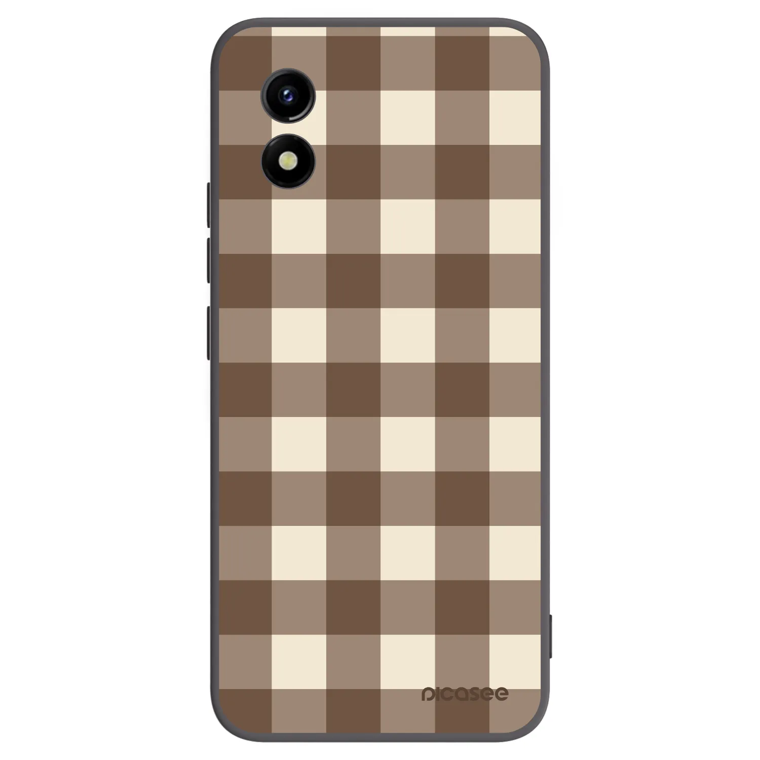 Picasee husă neagră din silicon pentru Vivo Y01 - Brown grid