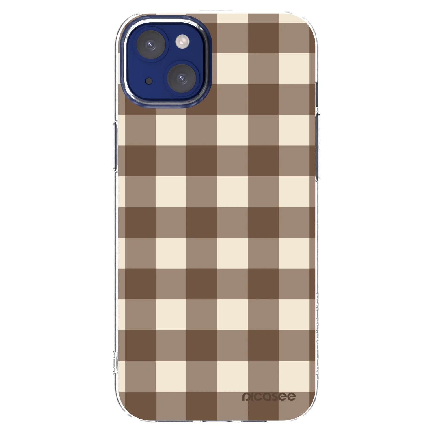 Picasee husă transparentă din silicon pentru Apple iPhone 14 Plus - Brown grid
