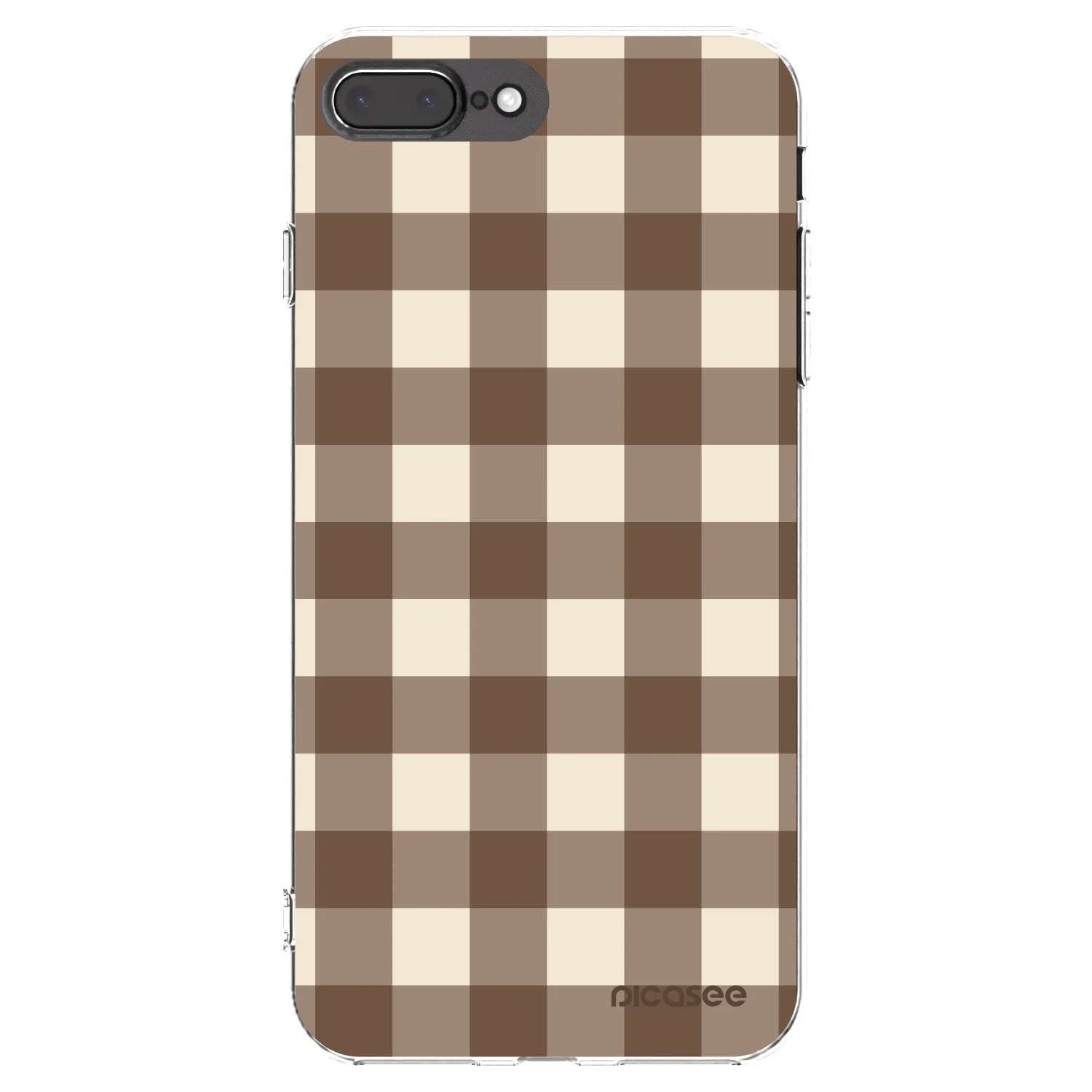 Picasee husă transparentă din silicon pentru Apple iPhone 8 Plus - Brown grid