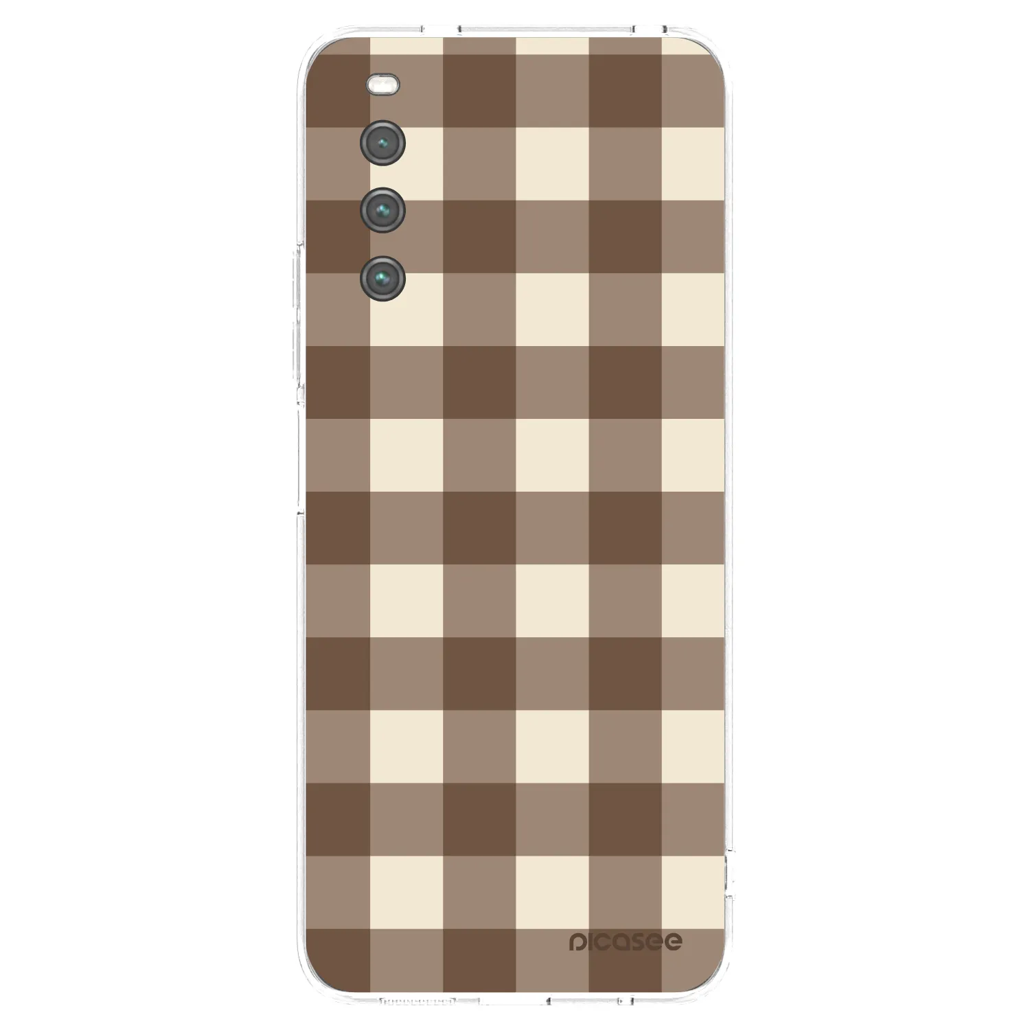 Picasee husă transparentă din silicon pentru Sony Xperia 10 IV 5G - Brown grid