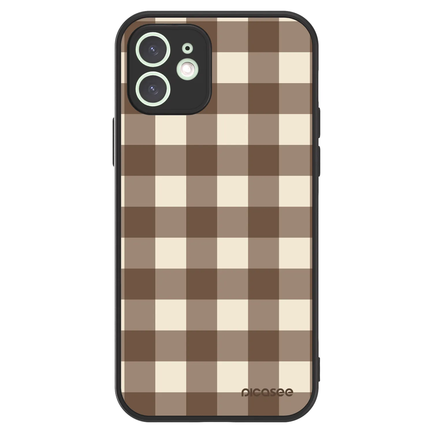 Picasee ULTIMATE CASE MagSafe pentru Apple iPhone 12 - Brown grid