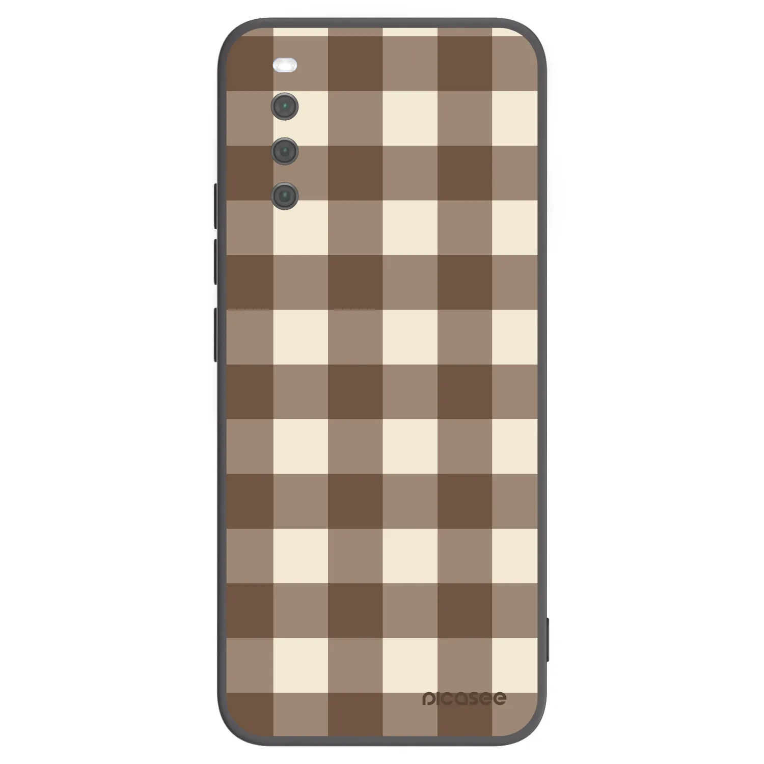 Picasee husă neagră din silicon pentru Sony Xperia 10 III - Brown grid