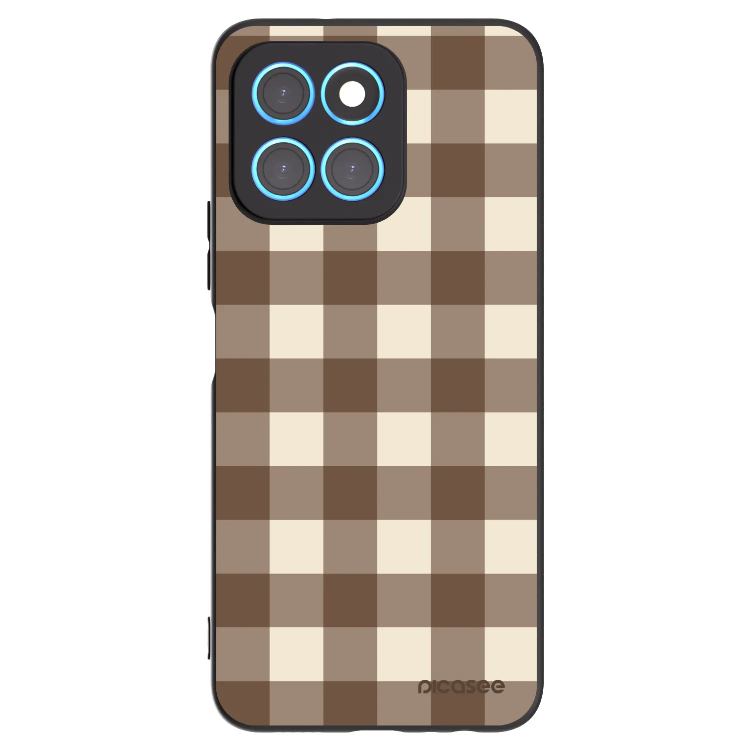 Picasee husă neagră din silicon pentru Honor X6 - Brown grid
