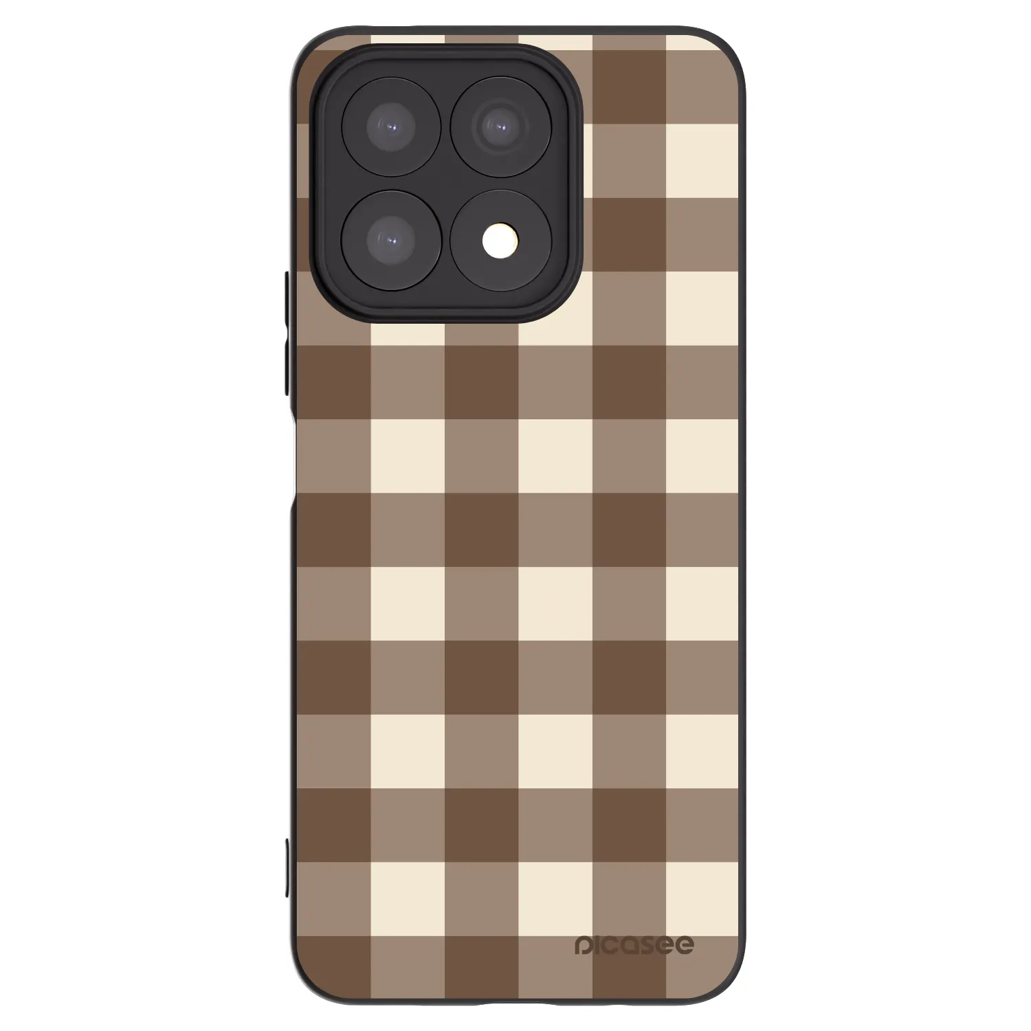 Picasee husă neagră din silicon pentru Honor X8a - Brown grid