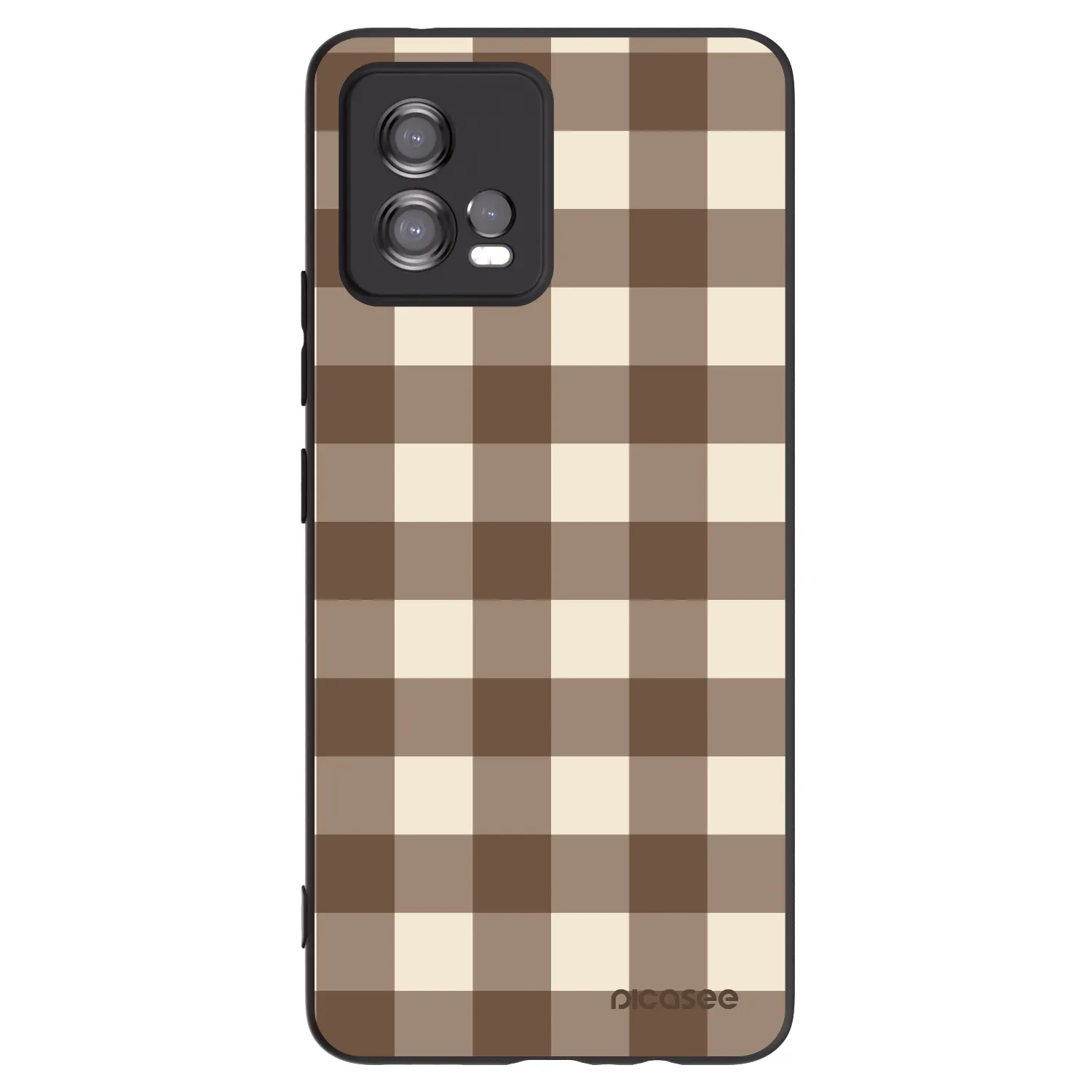 Picasee husă neagră din silicon pentru Motorola Moto G72 - Brown grid