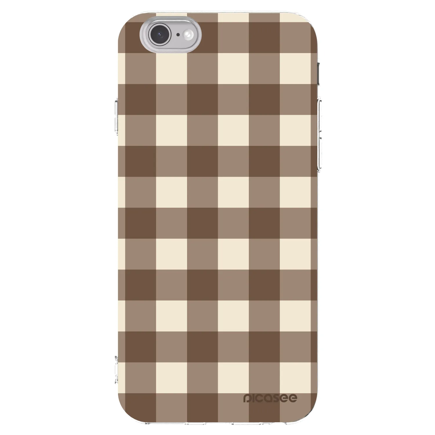 Picasee husă transparentă din silicon pentru Apple iPhone 6/6S - Brown grid
