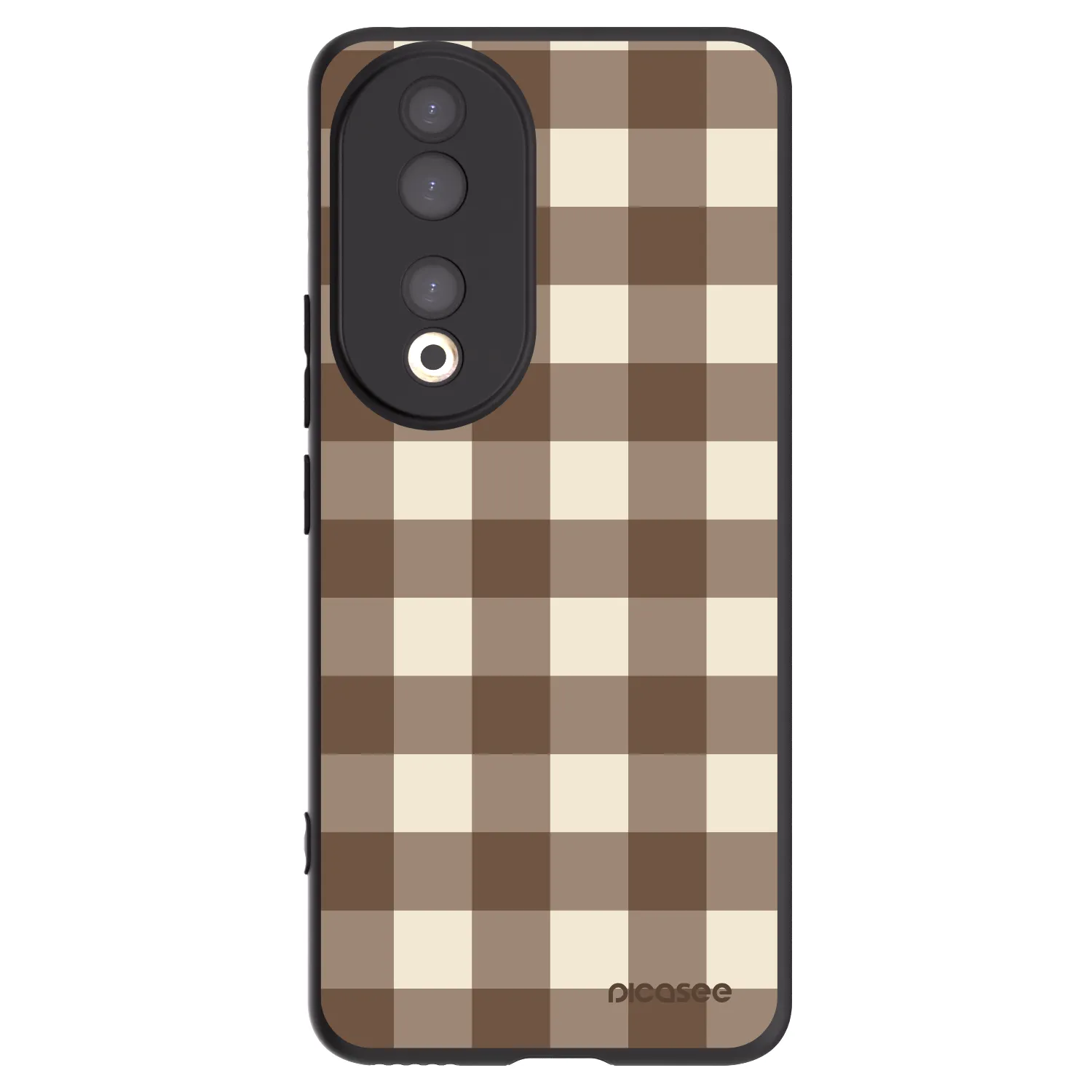 Picasee husă neagră din silicon pentru Honor 90 5G - Brown grid