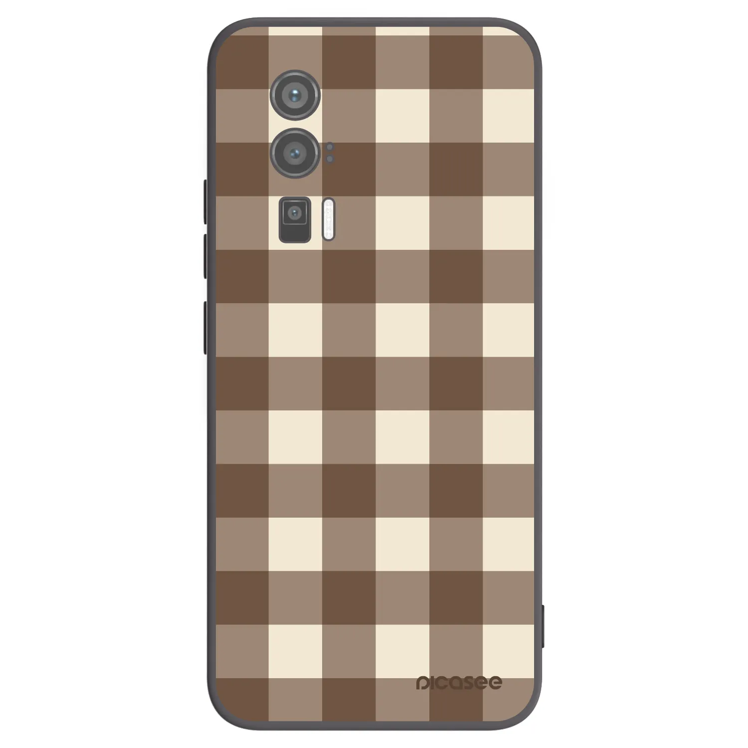 Picasee husă neagră din silicon pentru Xiaomi Poco F5 Pro 5G - Brown grid