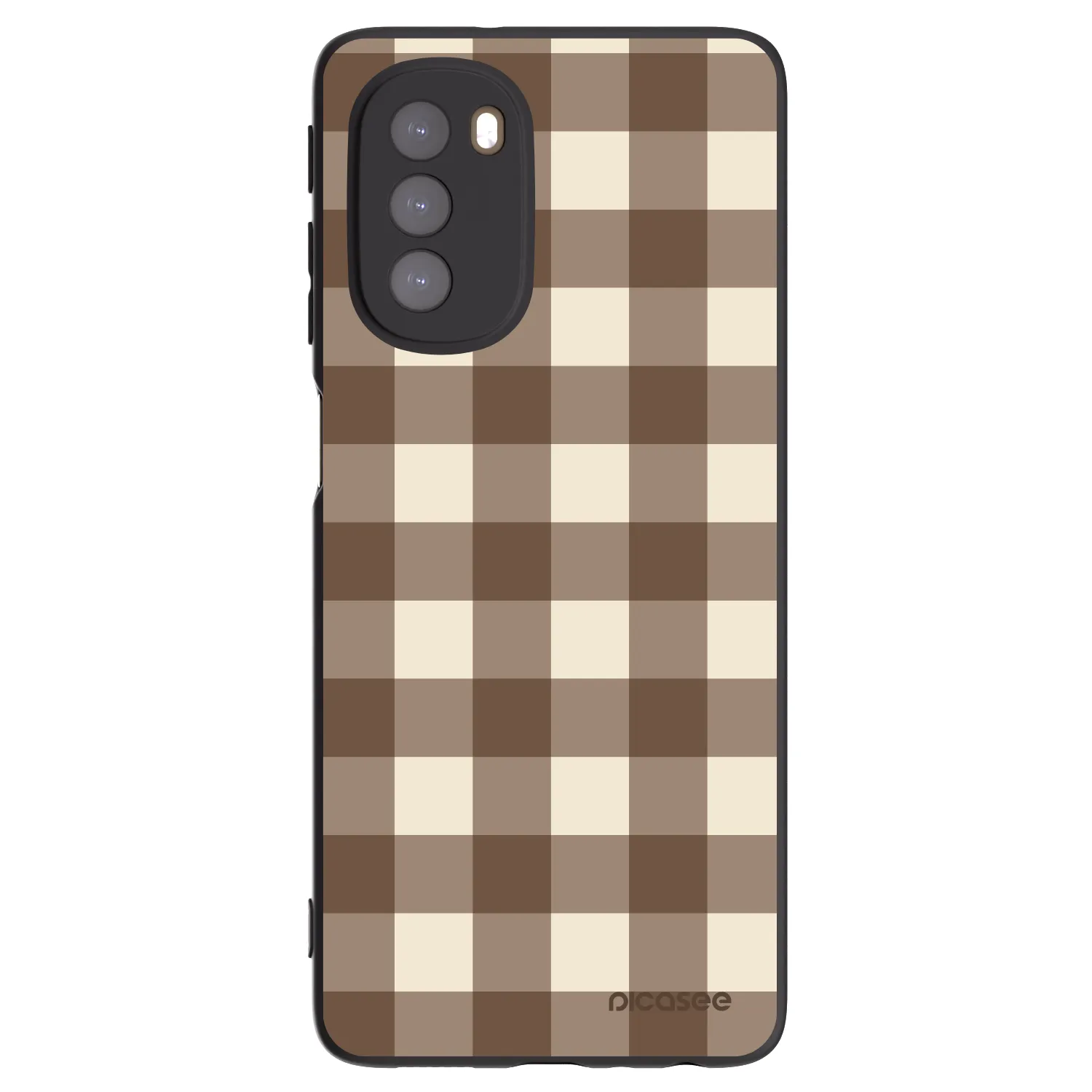 Picasee husă neagră din silicon pentru Motorola Moto G51 - Brown grid