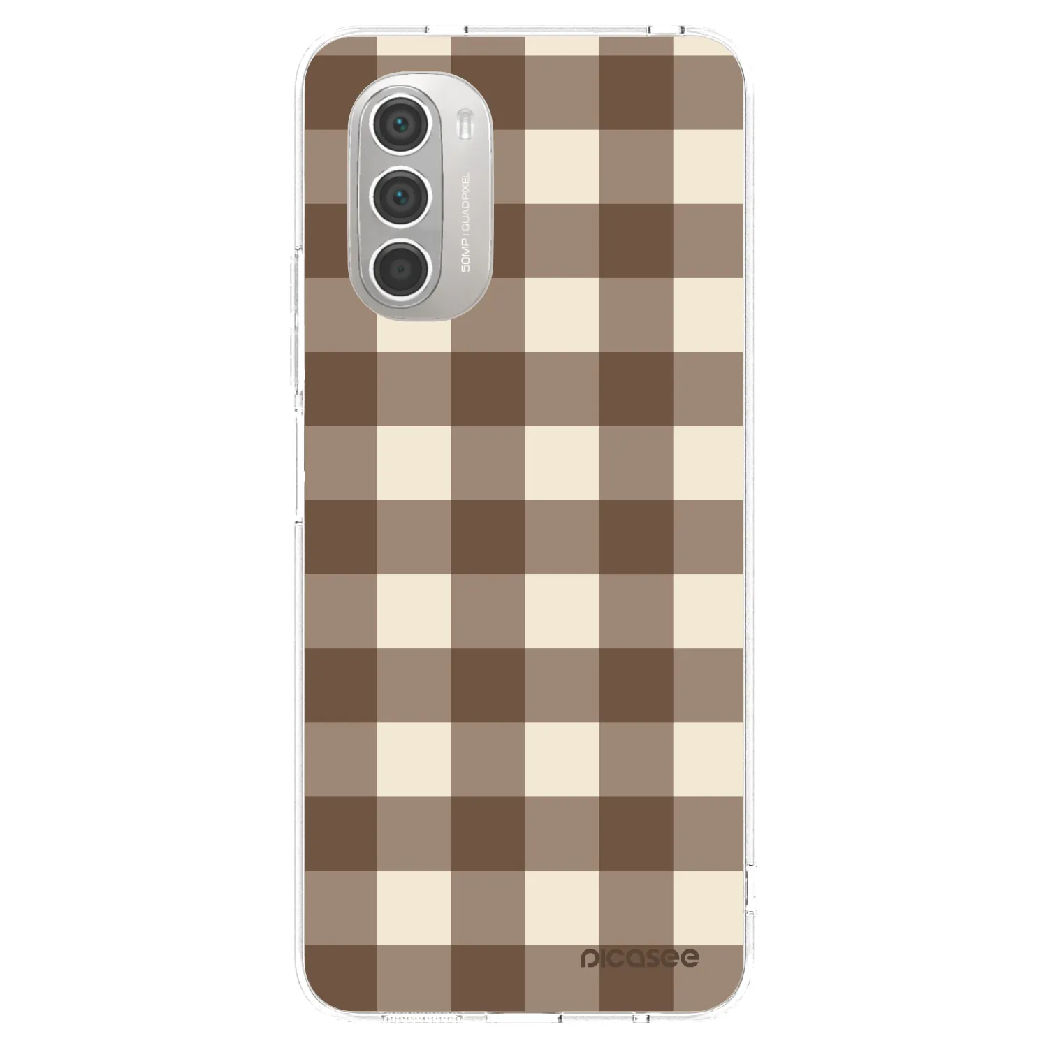 Picasee husă transparentă din silicon pentru Motorola Moto G51 - Brown grid