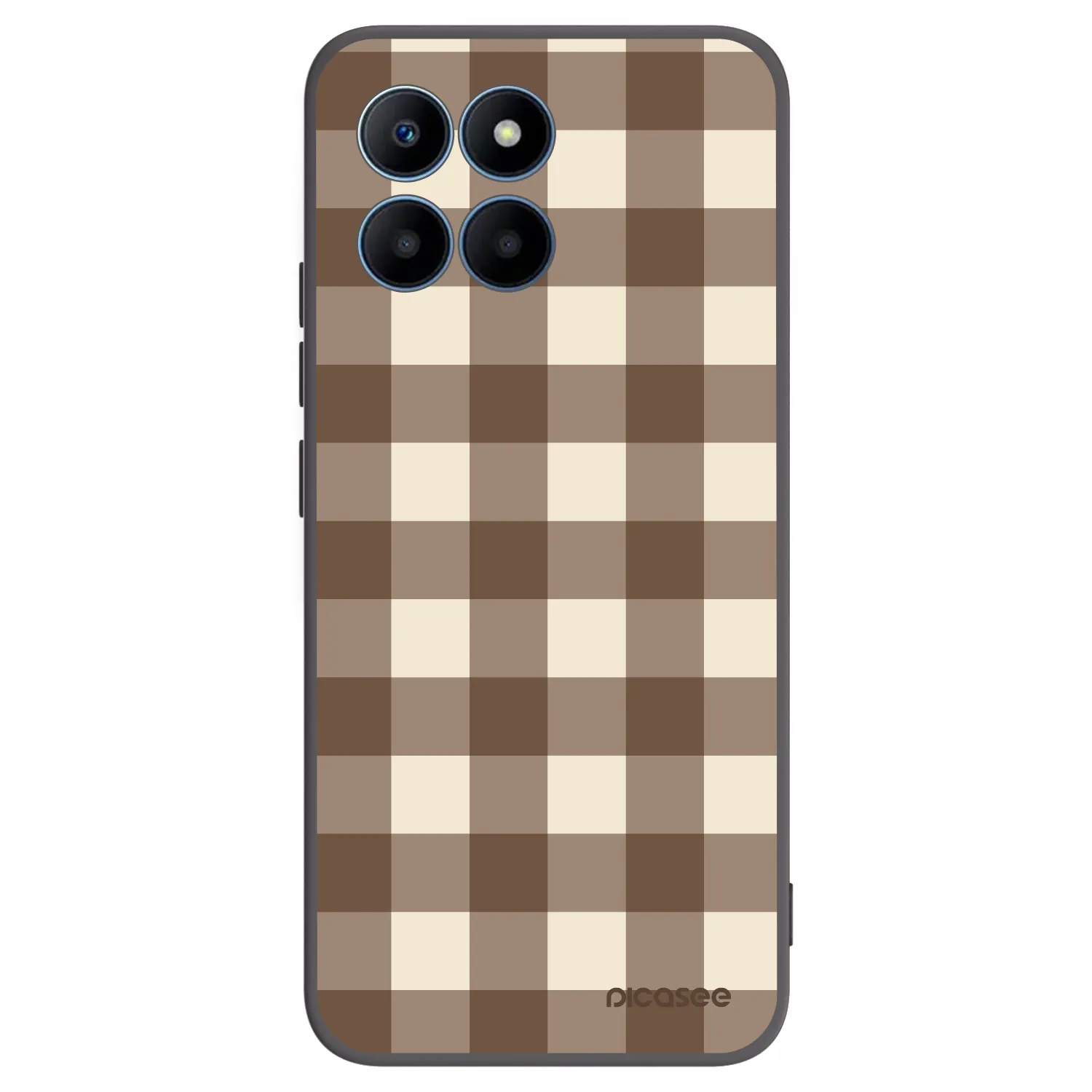 Picasee husă neagră din silicon pentru Honor 70 Lite - Brown grid