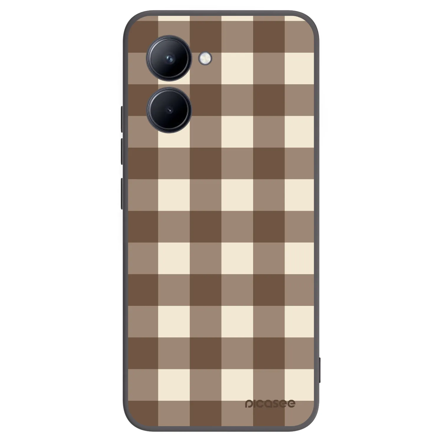 Picasee husă neagră din silicon pentru Realme C33 (2023) - Brown grid