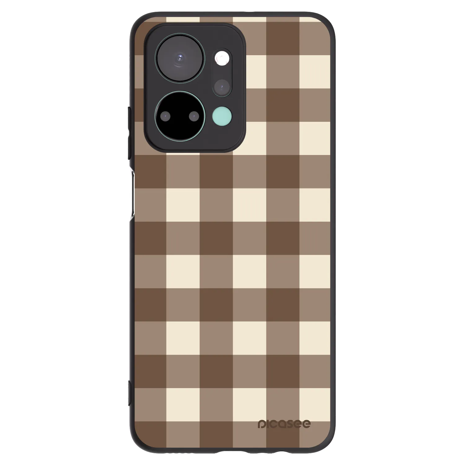 Picasee husă neagră din silicon pentru Honor X7a - Brown grid
