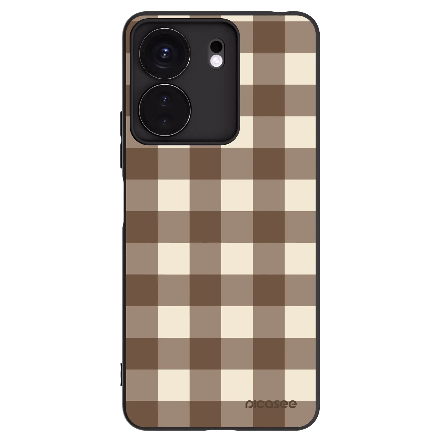 Picasee husă neagră din silicon pentru Xiaomi Redmi 13C 4G - Brown grid