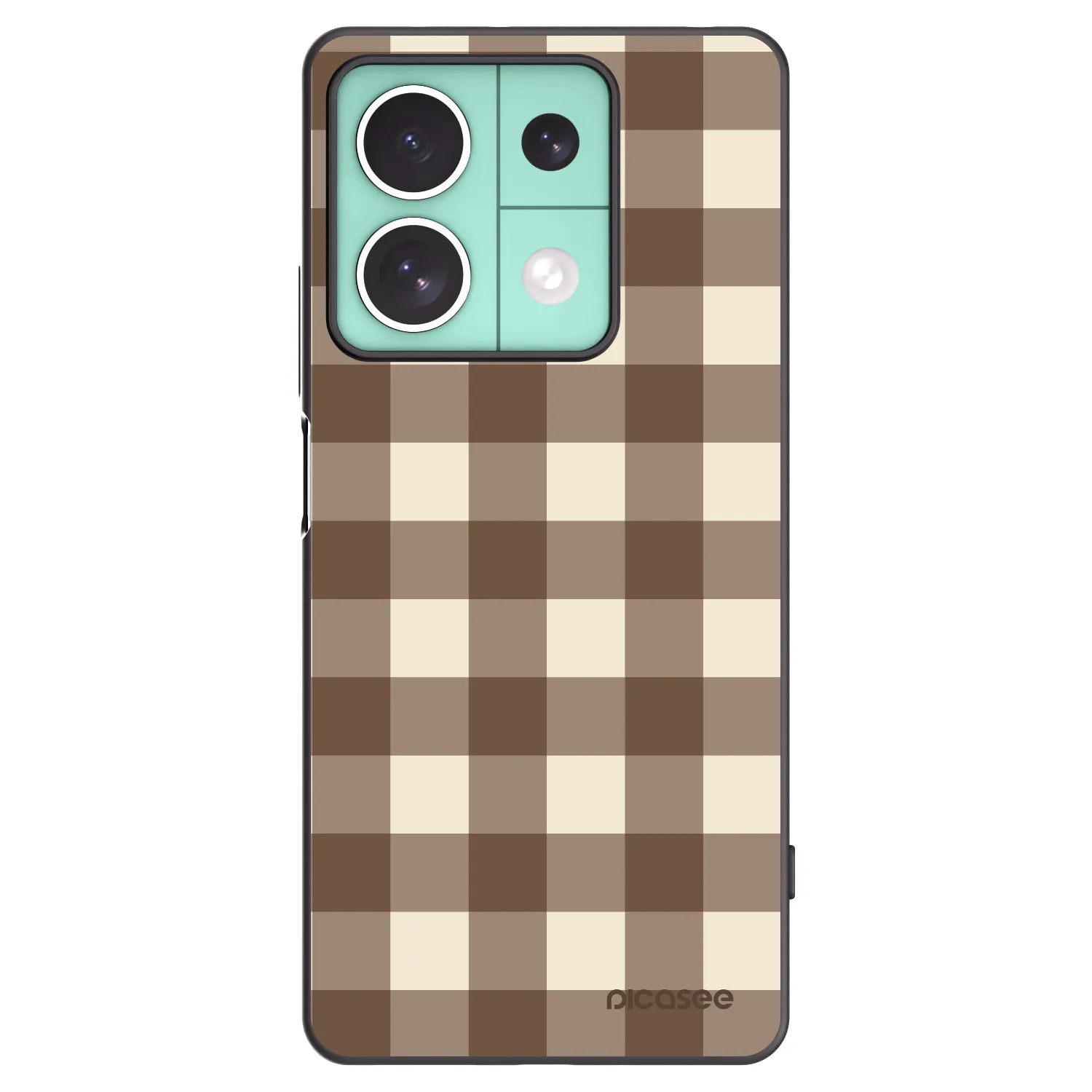 Picasee husă neagră din silicon pentru Xiaomi Redmi Note 13 5G - Brown grid