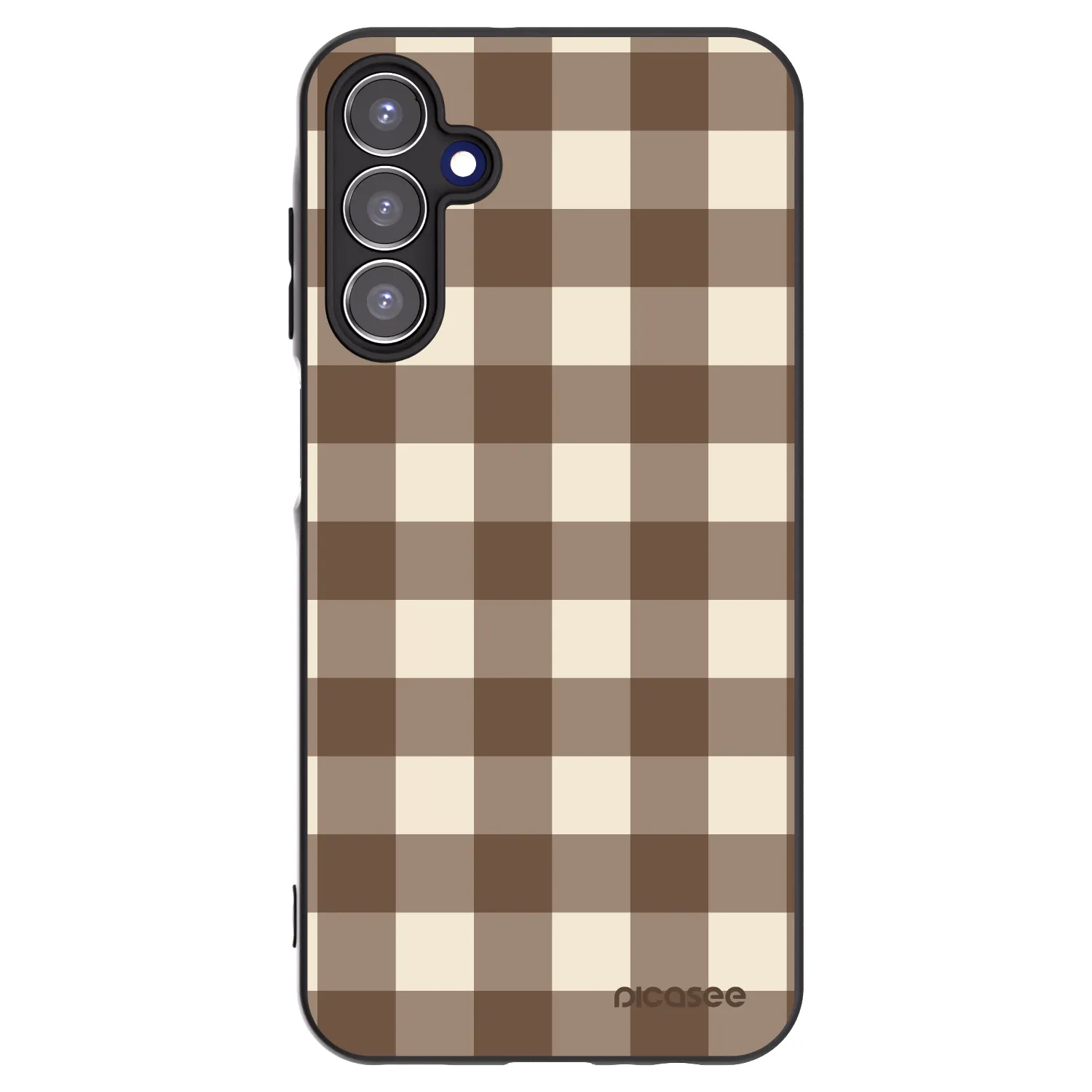 Picasee husă neagră din silicon pentru Samsung Galaxy A15 A155F 4G - Brown grid