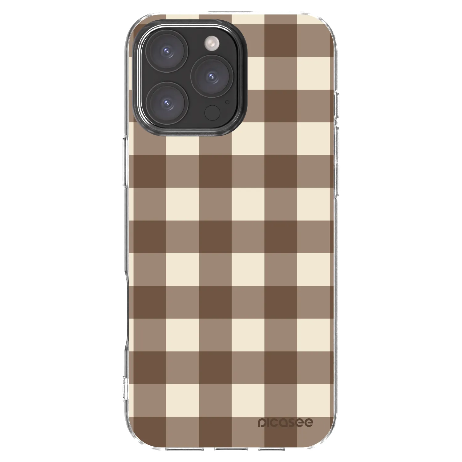 Picasee husă transparentă din silicon pentru Apple iPhone 16 Pro Max - Brown grid