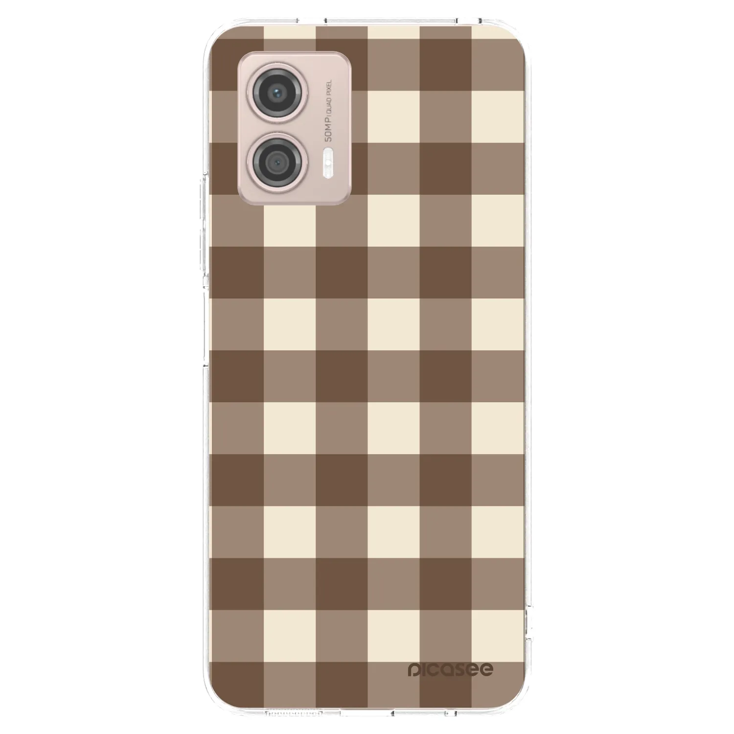 Picasee husă transparentă din silicon pentru Motorola Moto G53 5G - Brown grid
