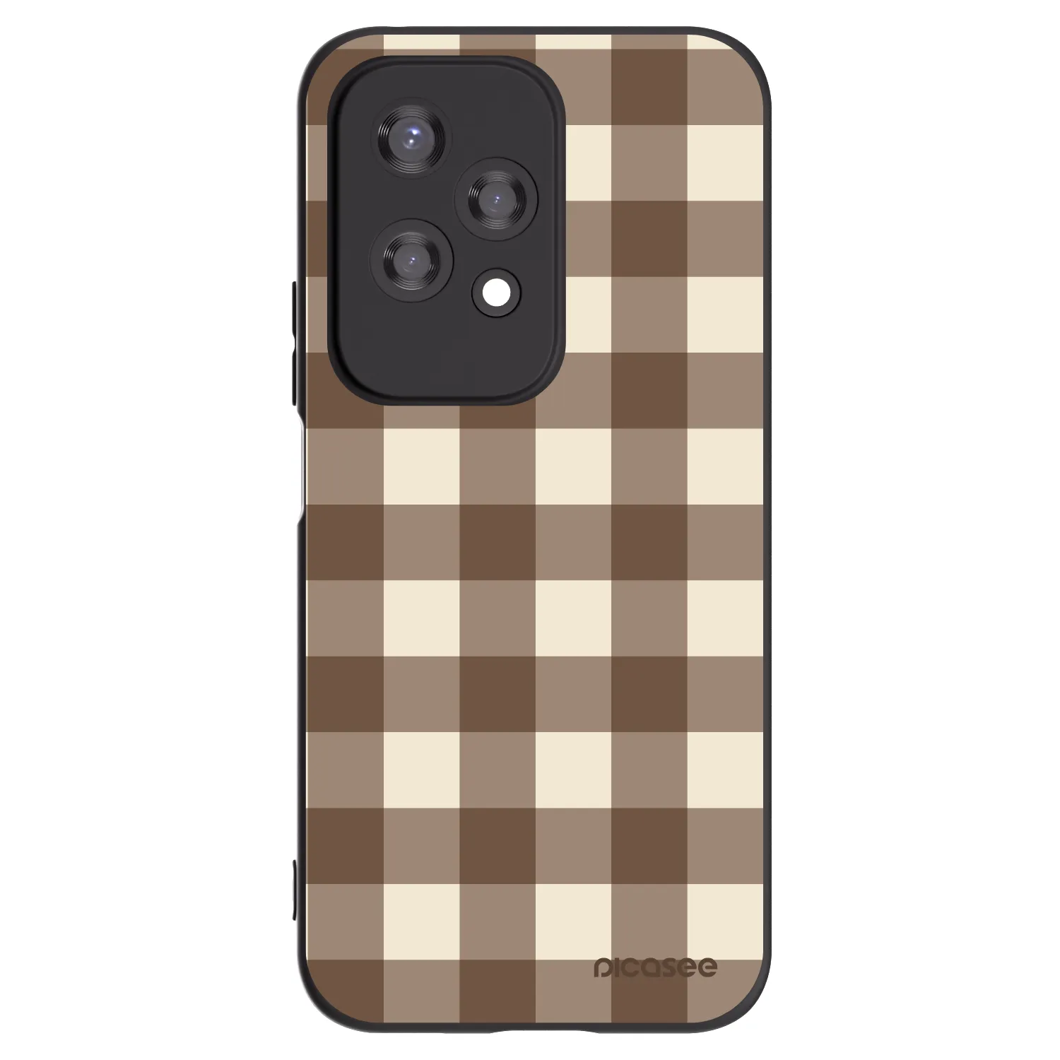 Picasee husă neagră din silicon pentru Honor 200 Lite - Brown grid