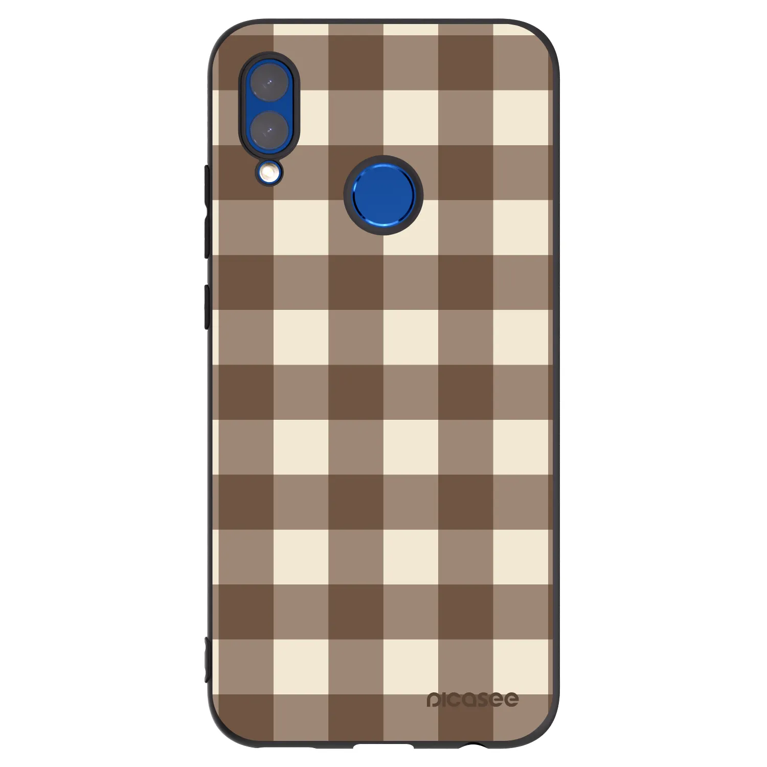 Picasee husă neagră din silicon pentru Honor 10 Lite - Brown grid