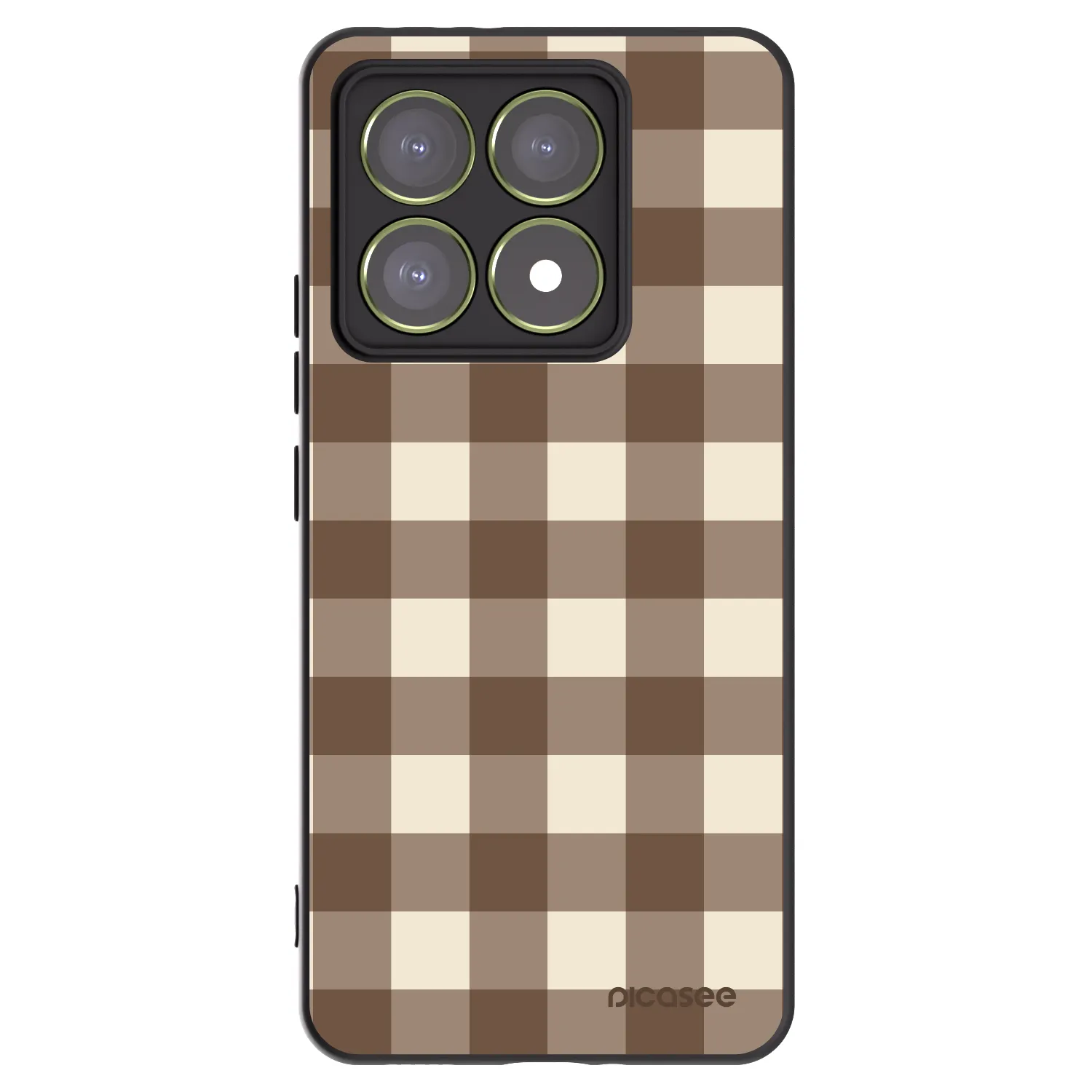 Picasee husă neagră din silicon pentru Xiaomi 14T - Brown grid
