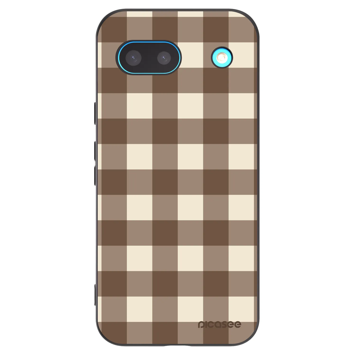 Picasee husă neagră din silicon pentru Google Pixel 8a - Brown grid