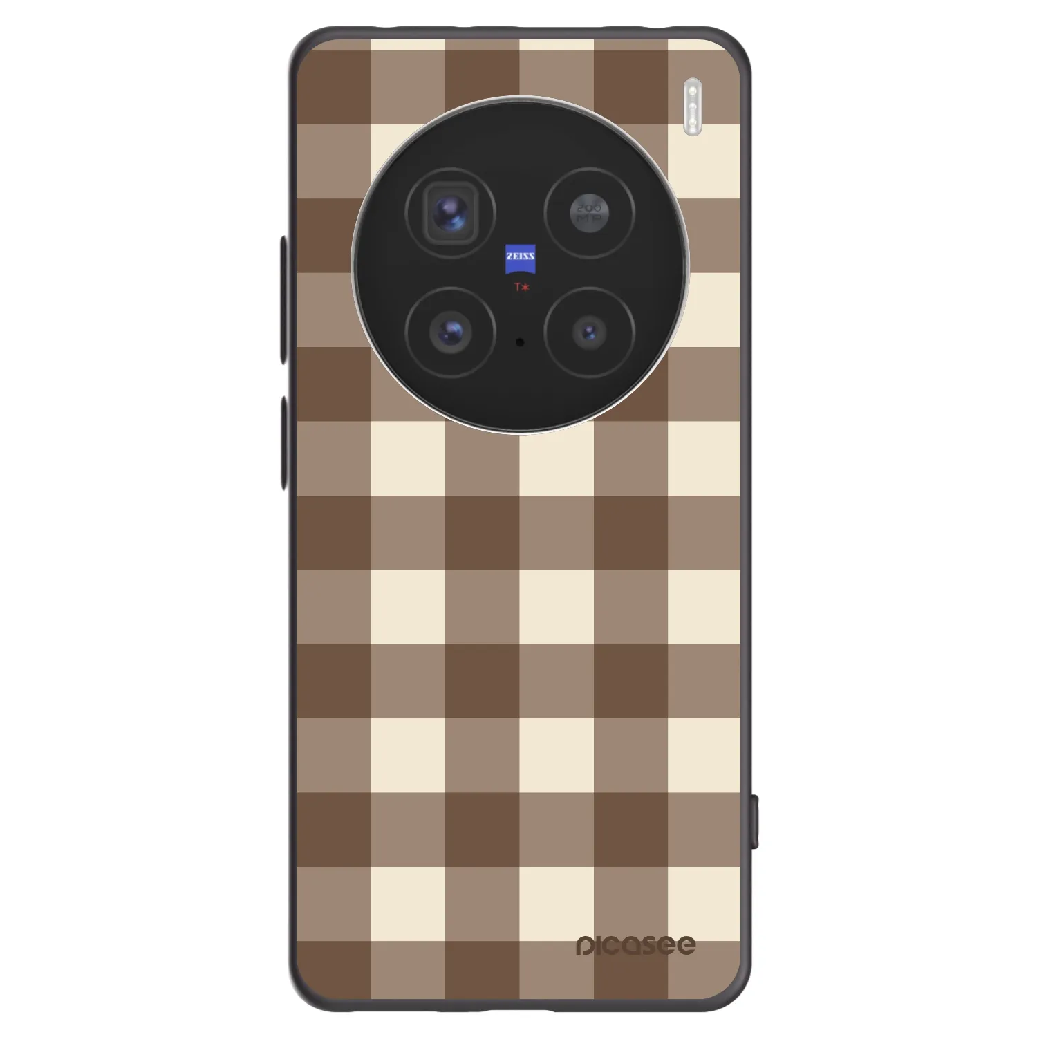 Picasee husă neagră din silicon pentru Vivo X200 Pro - Brown grid