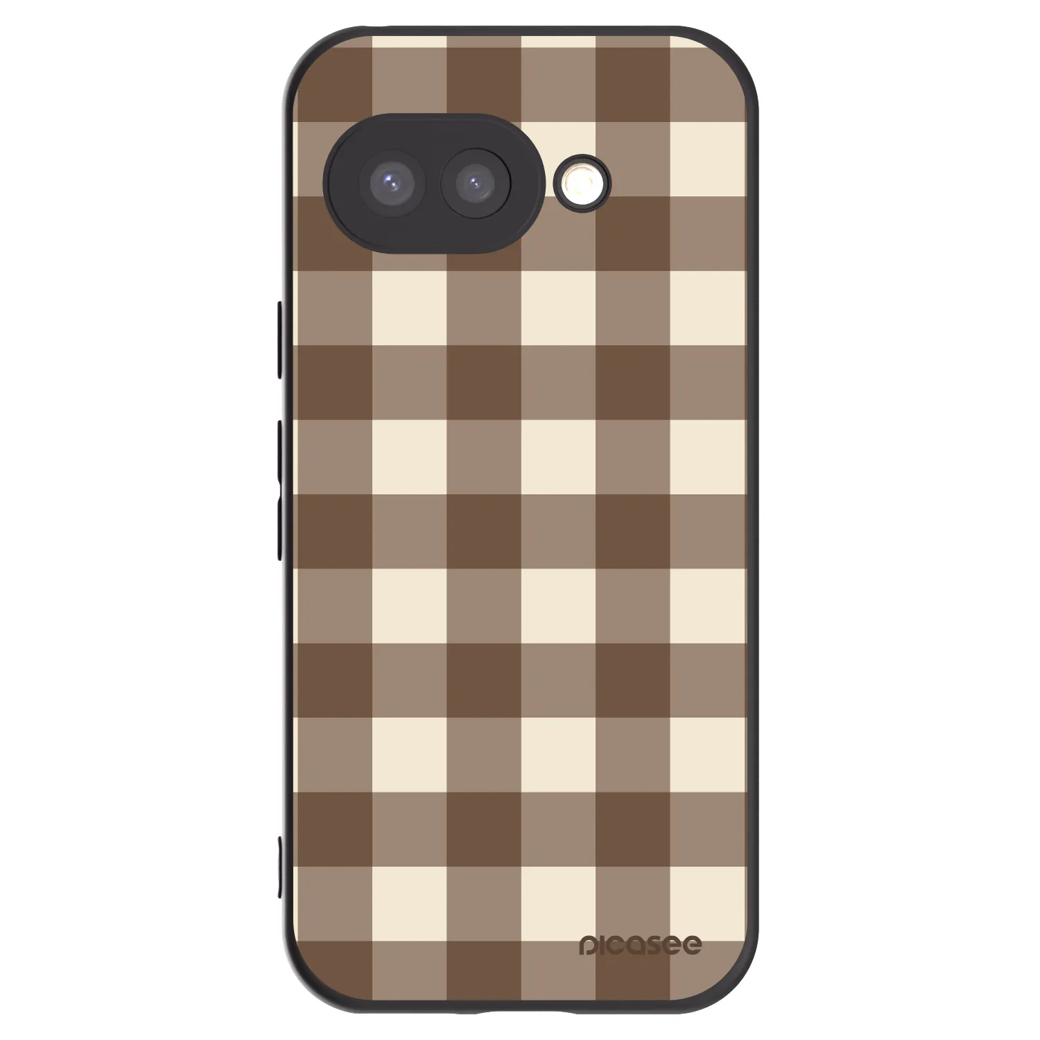 Picasee husă neagră din silicon pentru Google Pixel 9a - Brown grid
