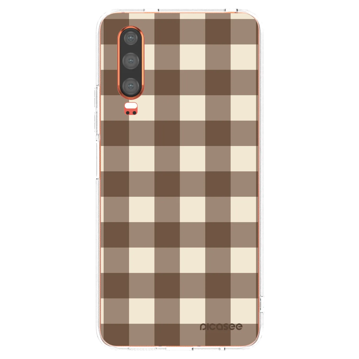 Picasee husă transparentă din silicon pentru Huawei P30 - Brown grid