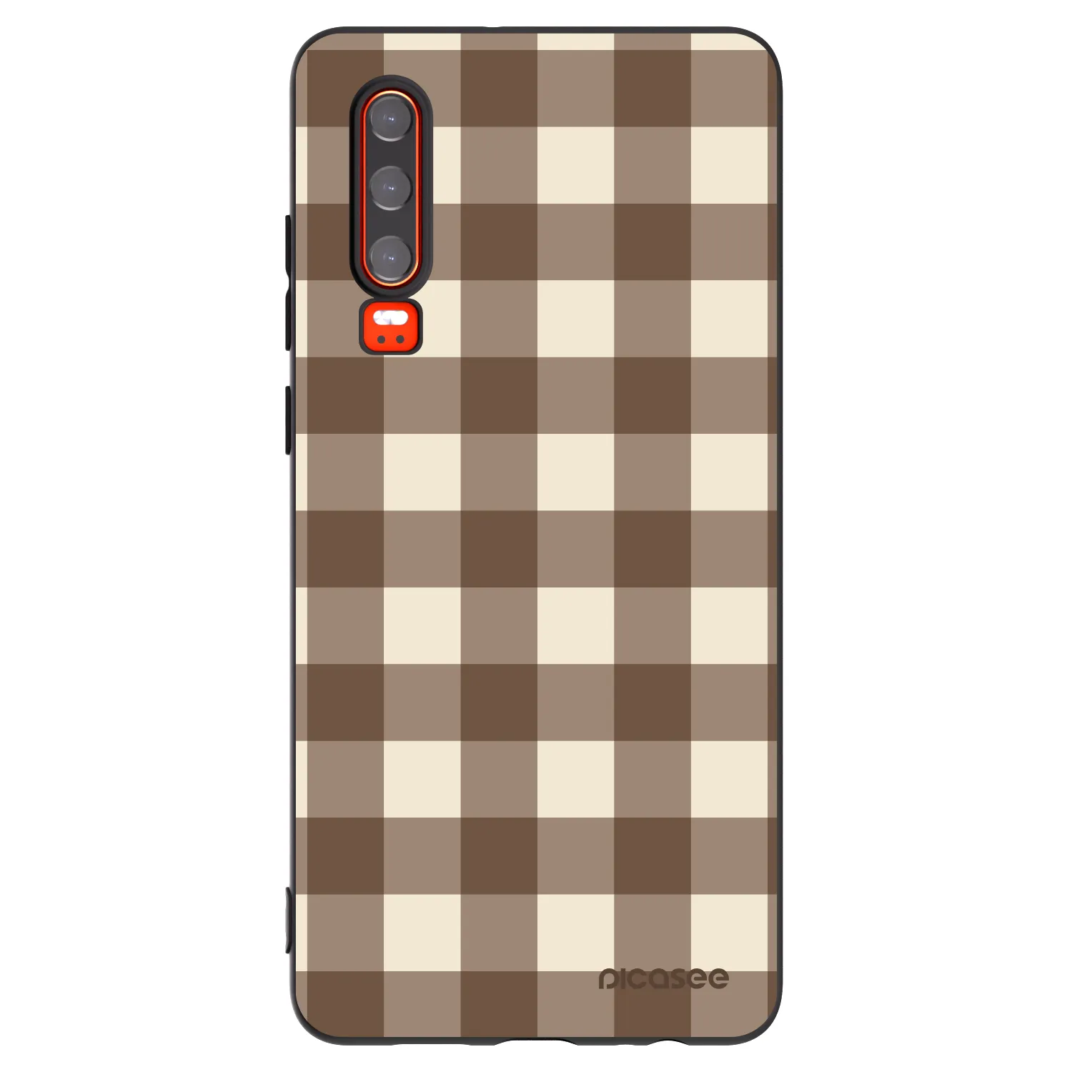 Picasee husă neagră din silicon pentru Huawei P30 - Brown grid