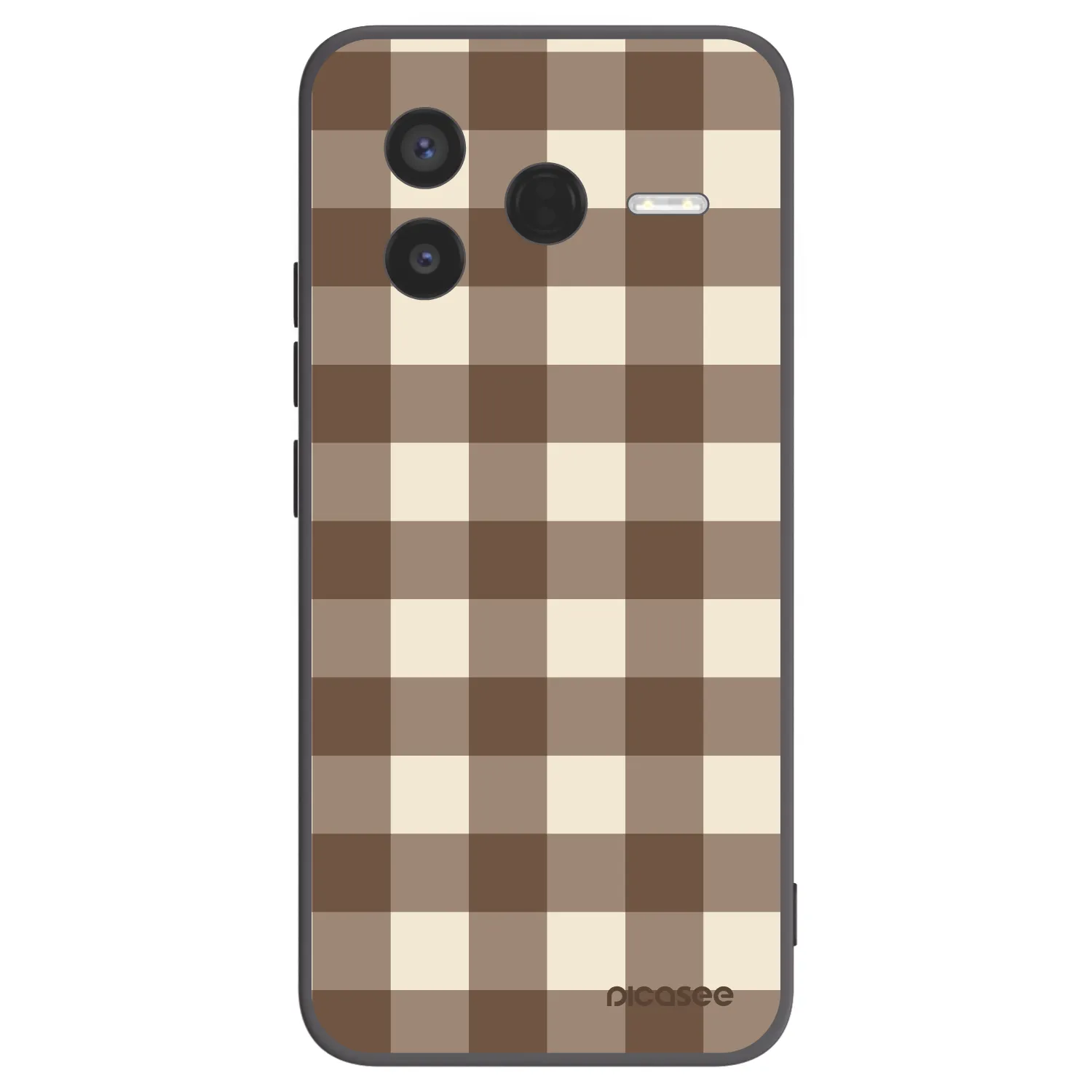 Picasee husă neagră din silicon pentru Xiaomi Poco F7 Pro 5G - Brown grid