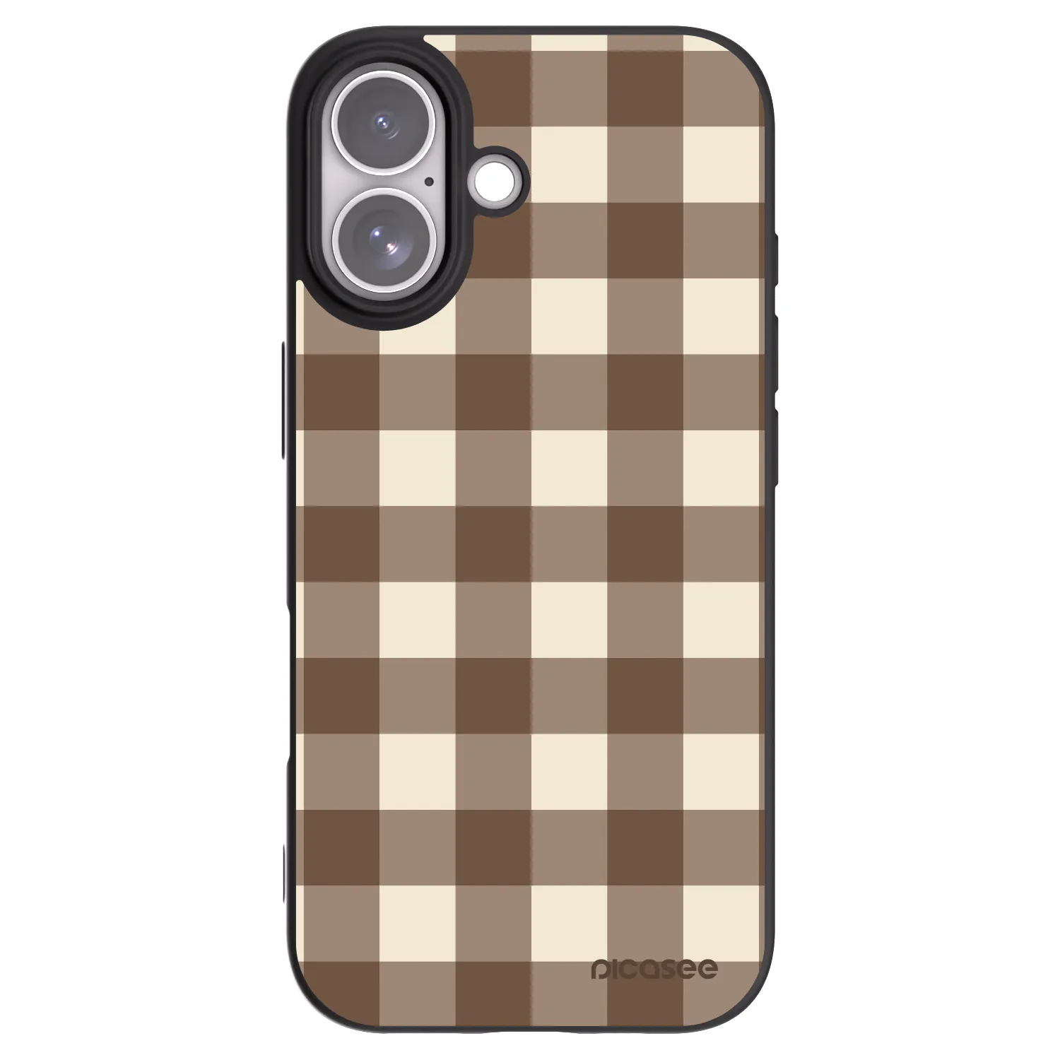 Picasee husă neagră din silicon pentru Apple iPhone 17 - Brown grid