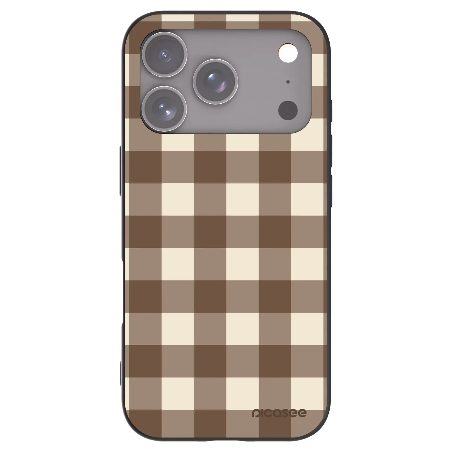 Picasee husă neagră din silicon pentru Apple iPhone 17 Pro - Brown grid