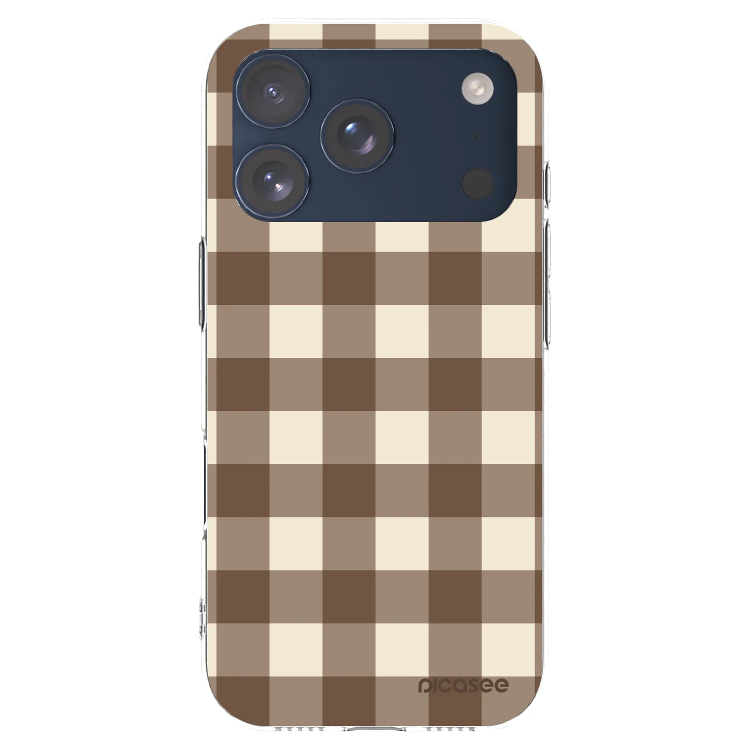 Picasee husă transparentă din silicon pentru Apple iPhone 17 Pro - Brown grid